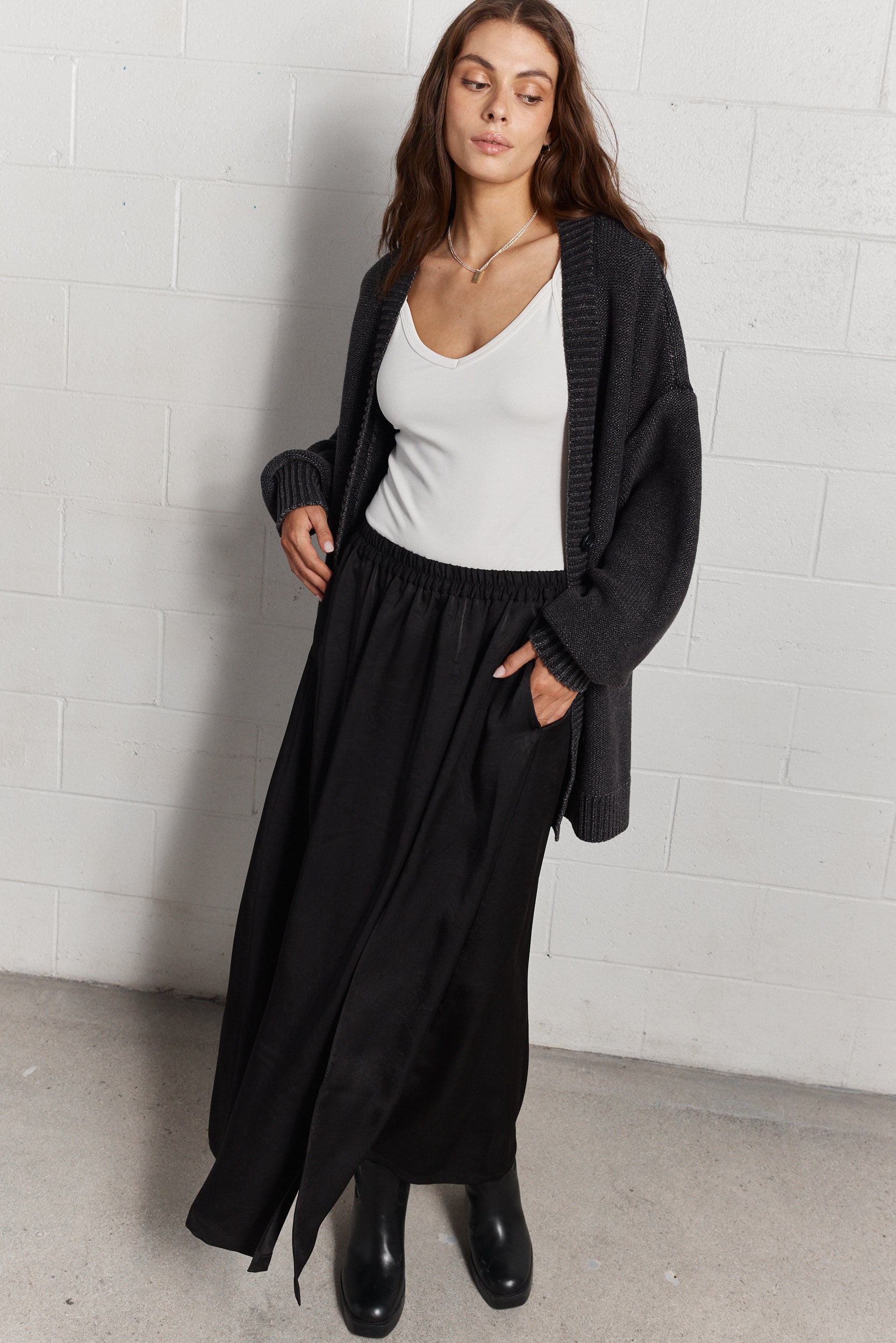 Keith | Cardigan noir délavé