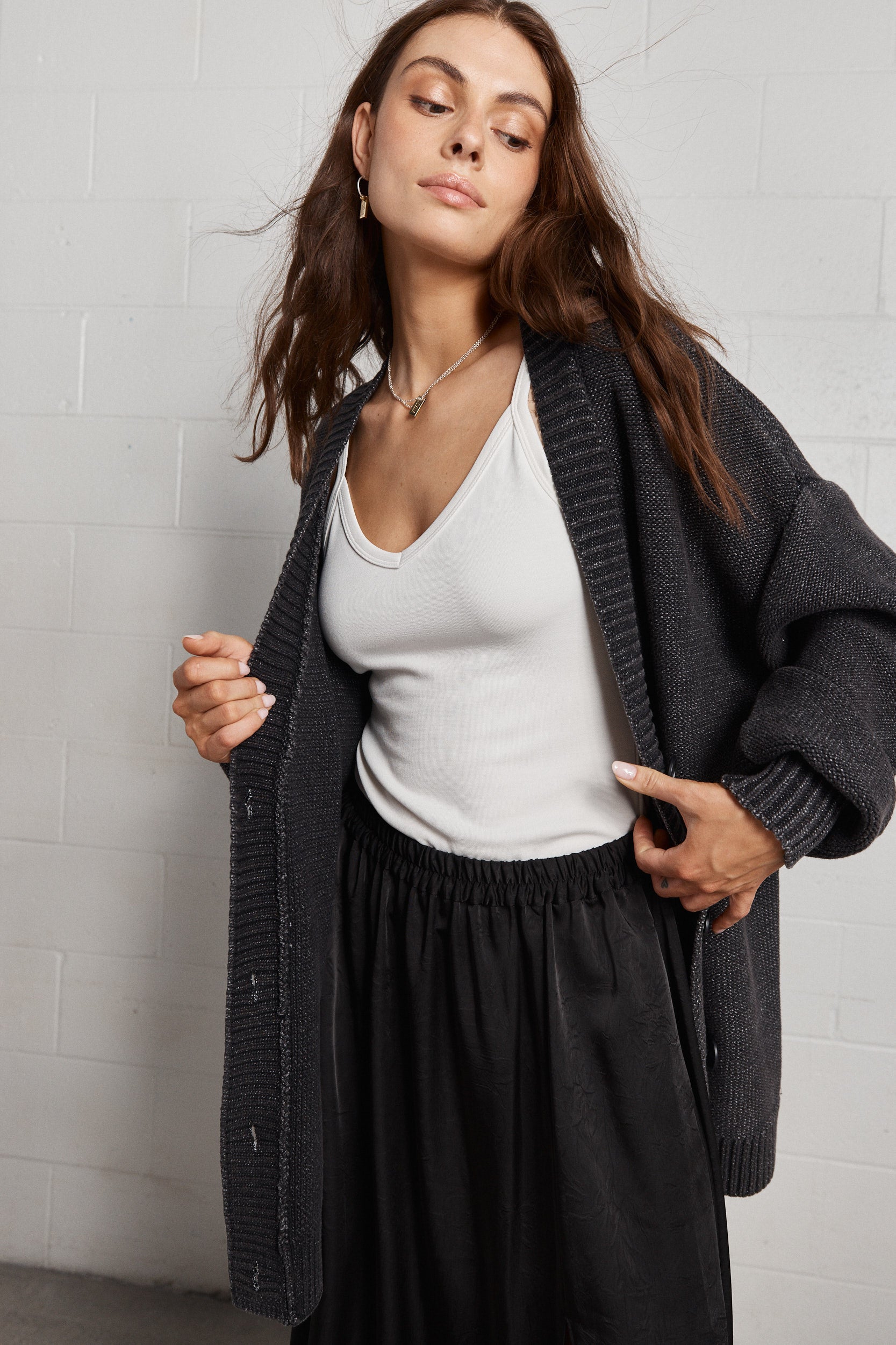 Keith | Cardigan noir délavé