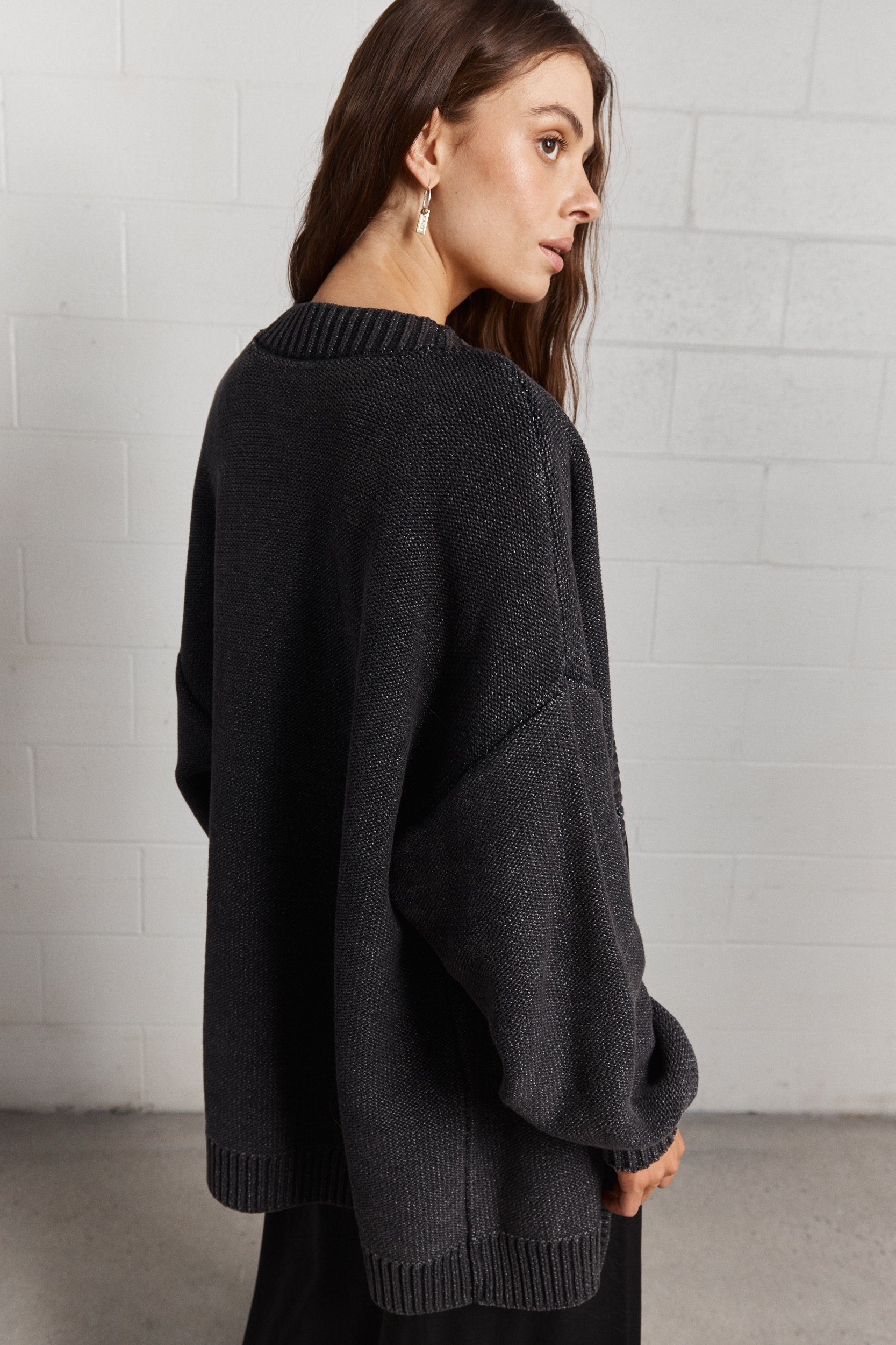 Keith | Cardigan noir délavé