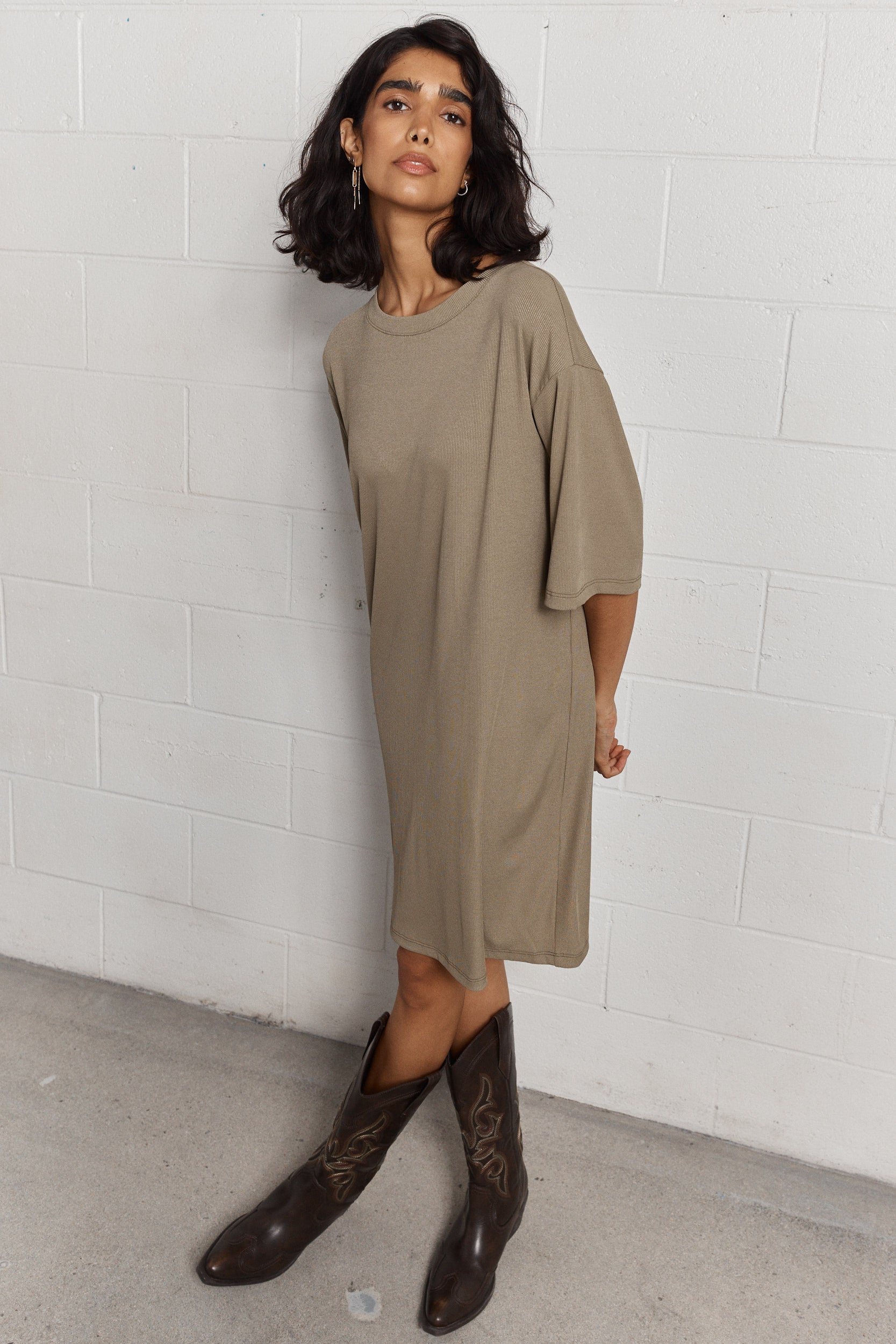 Kara | Sage T-shirt Dress