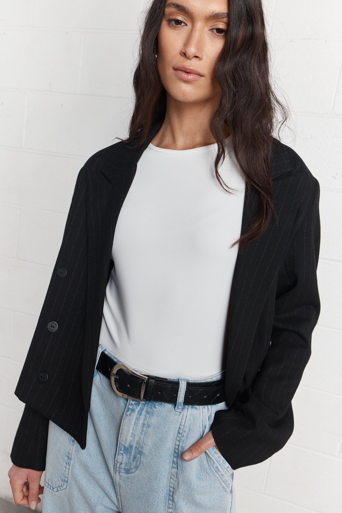Wendy | Black braided effect belt