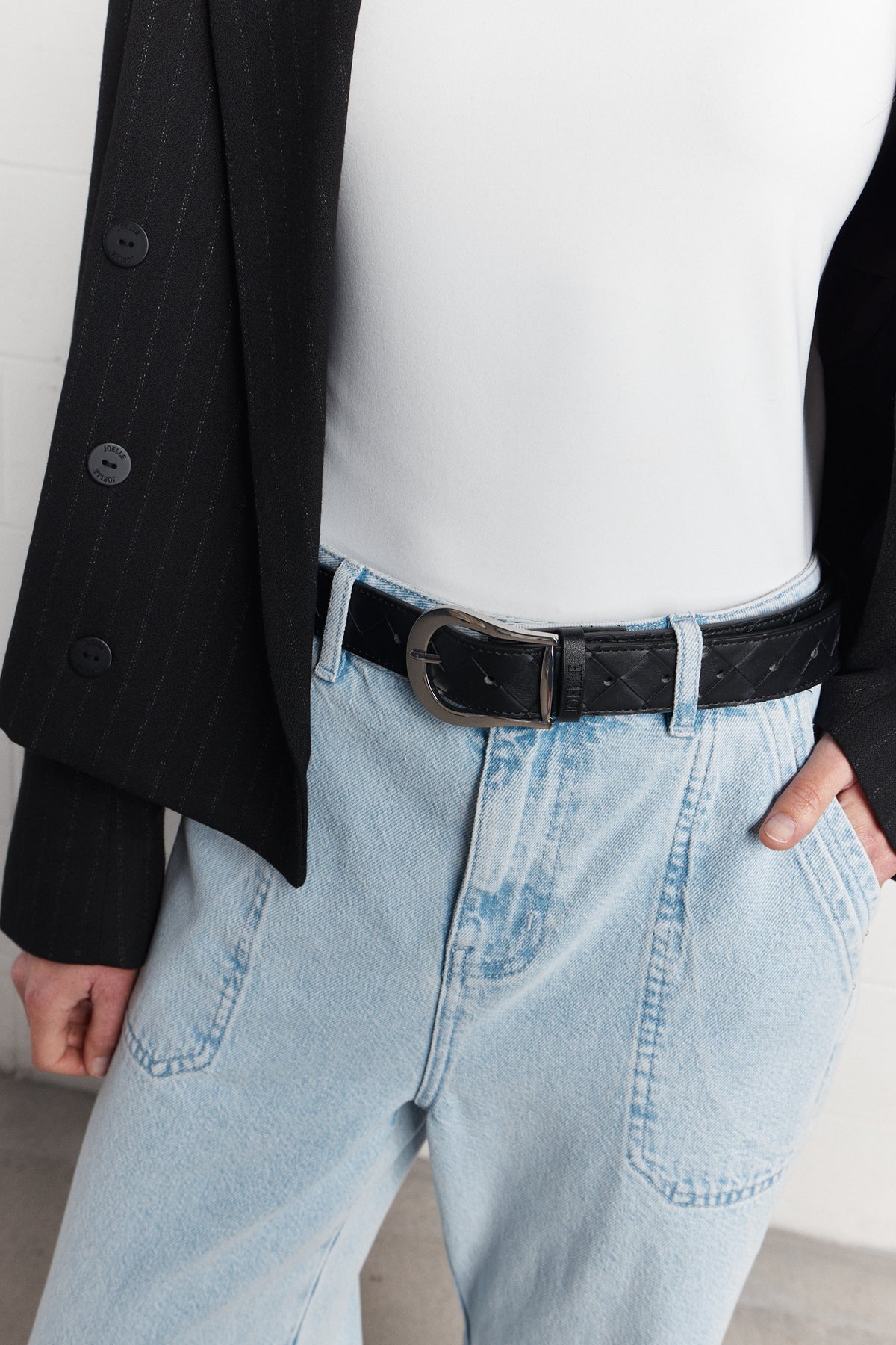 Wendy | Ceinture noire effet tressé