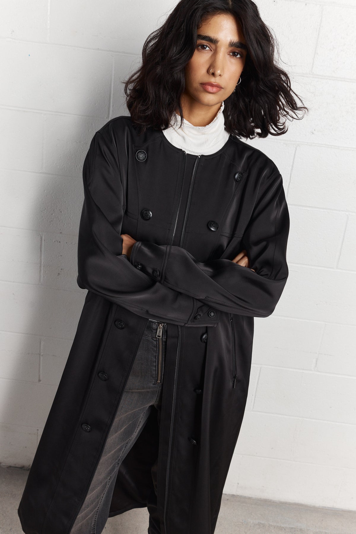 Bettany | Black Long Military Jacket