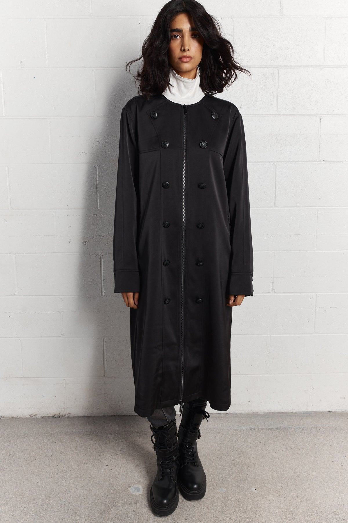 Bettany | Black Long Military Jacket