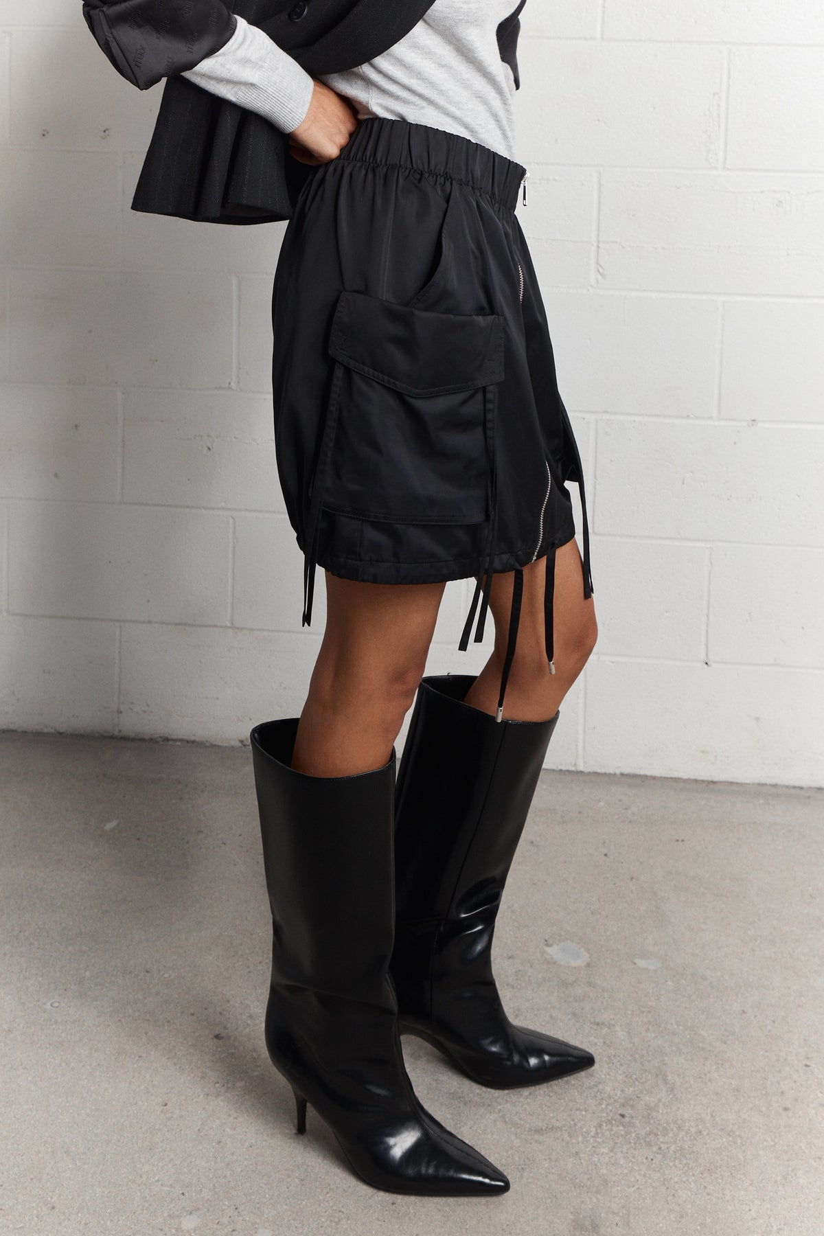 Maxine | Black utility mini skirt