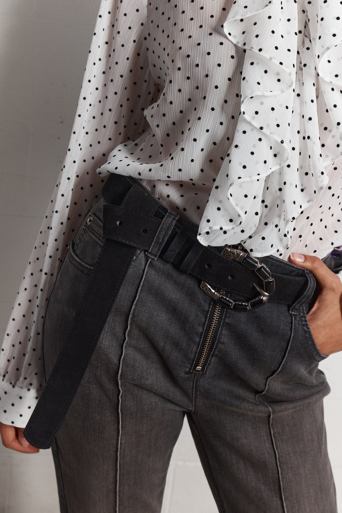 Castel | Ceinture noire en cuir véritable