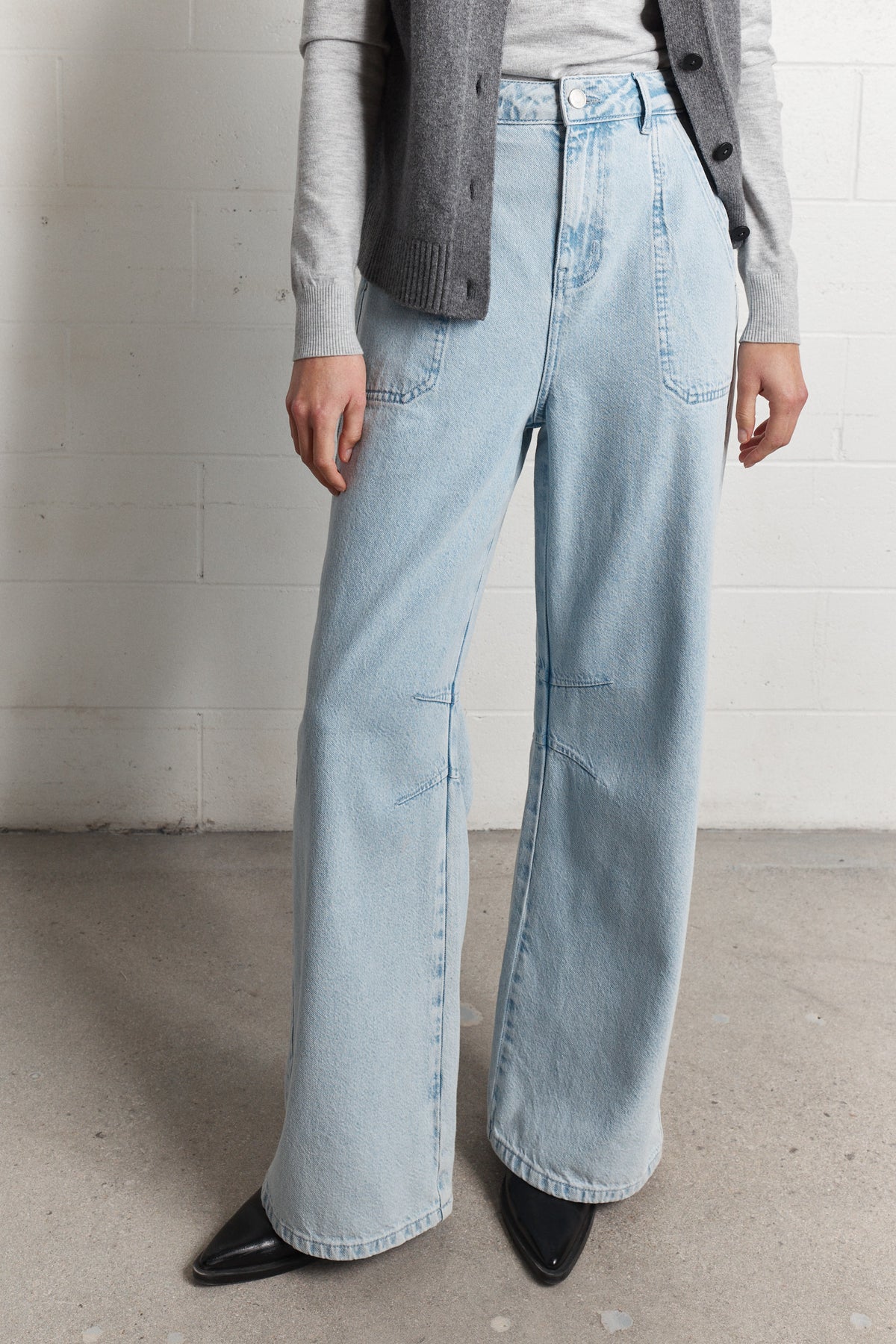 Chan | Jean ample bleu délavé