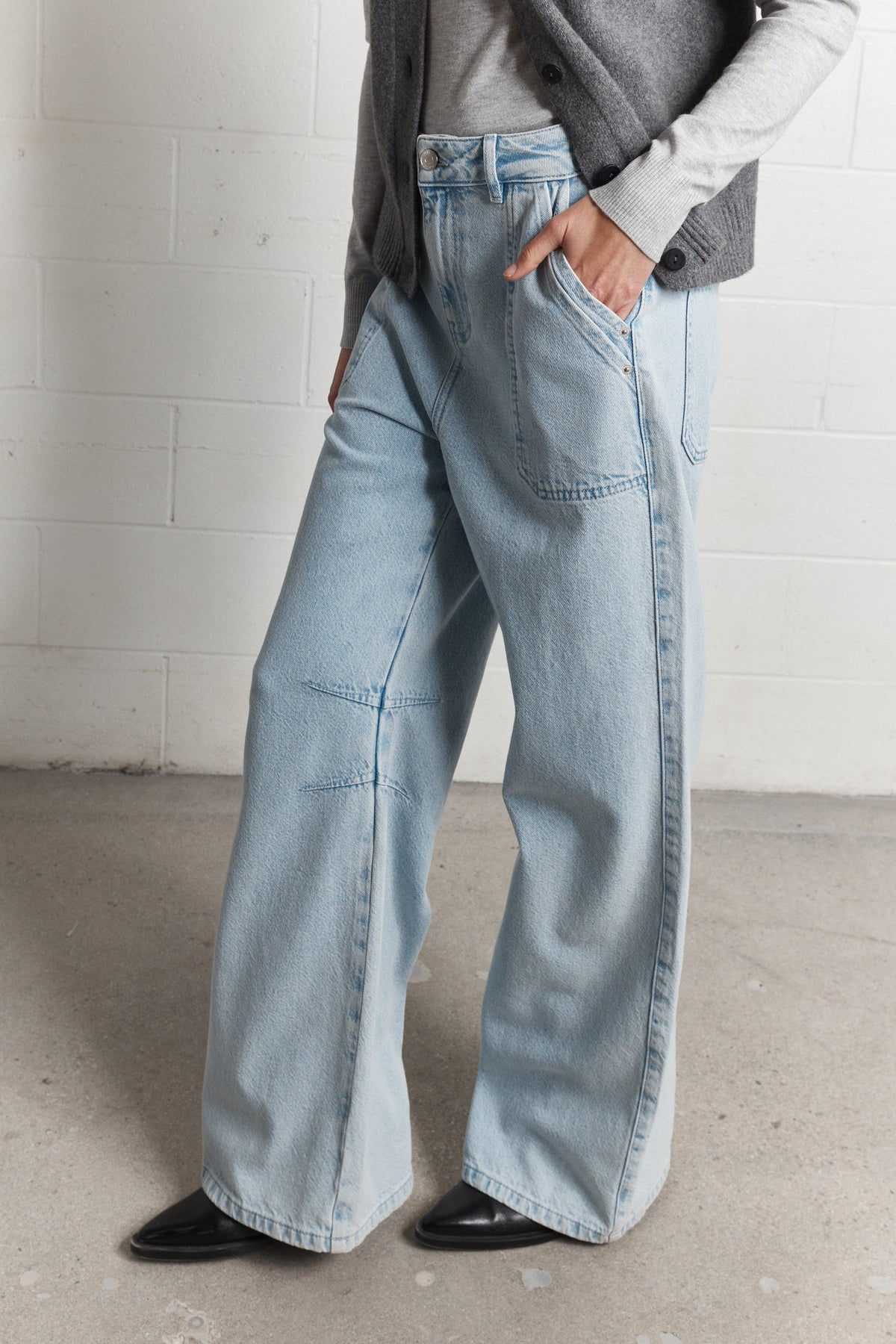 Chan | Jean ample bleu délavé