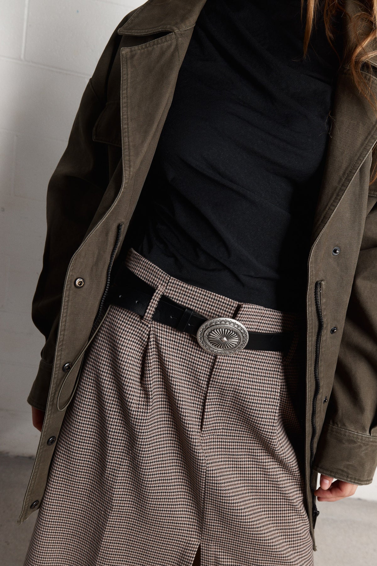Benedicte | Black medallion belt