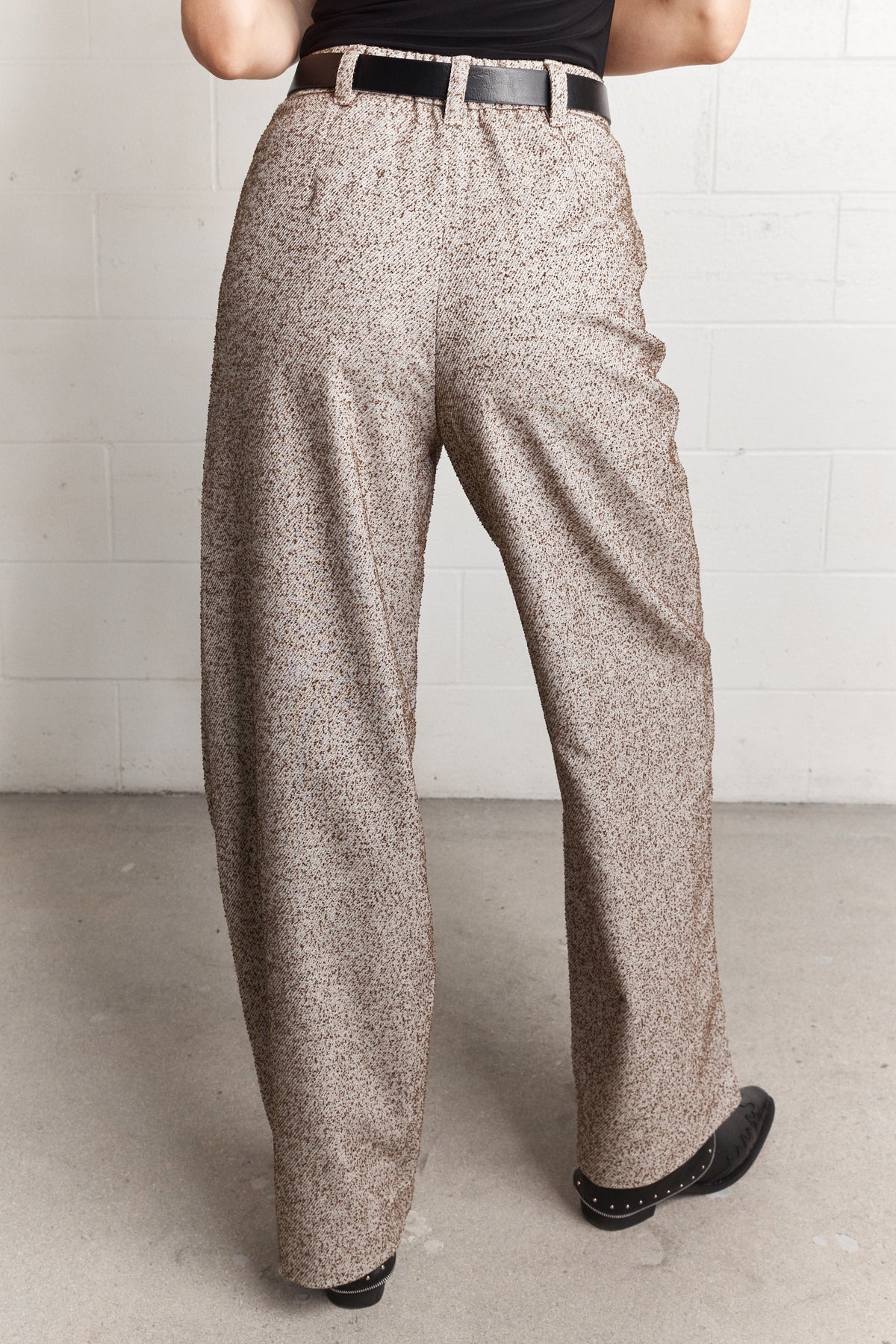 Laurent | Pantalon droit brun mélangé