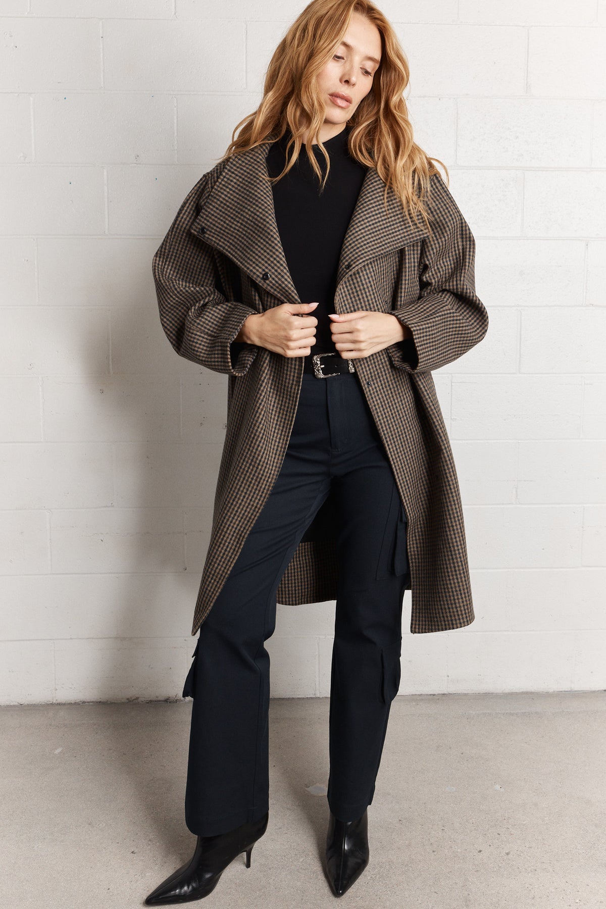 Eleonore | Manteau long à carreaux verts