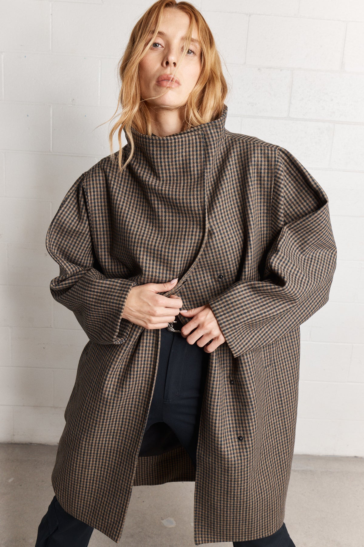 Eleonore | Manteau long à carreaux verts