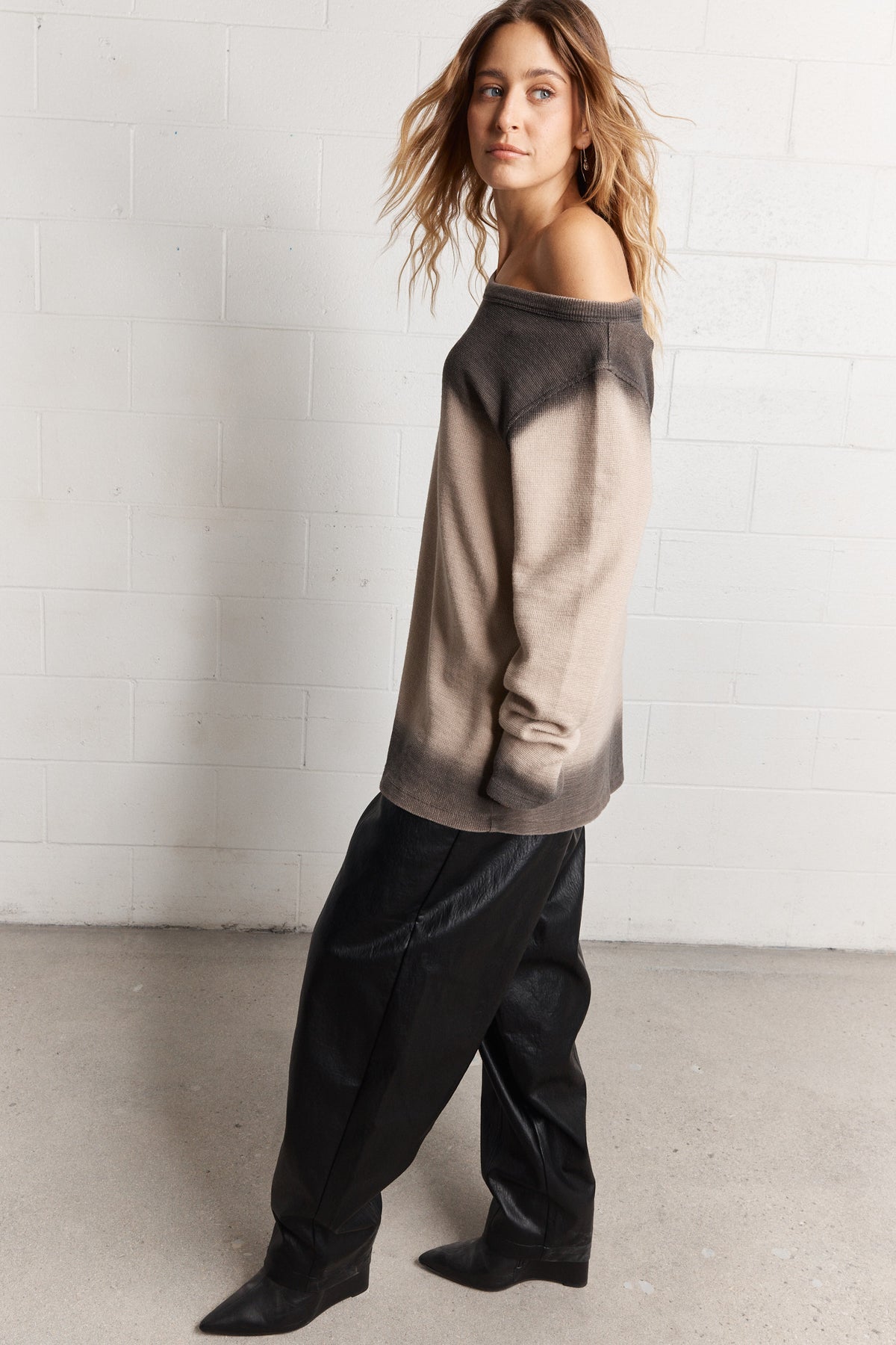 Zack | Beige gradient oversized sweater