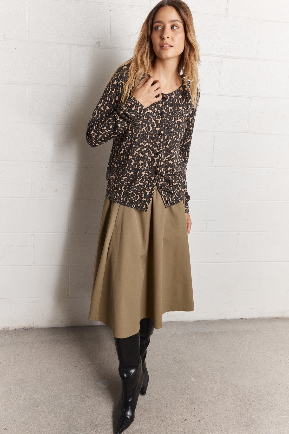 Shery | Cardigan léopard brun