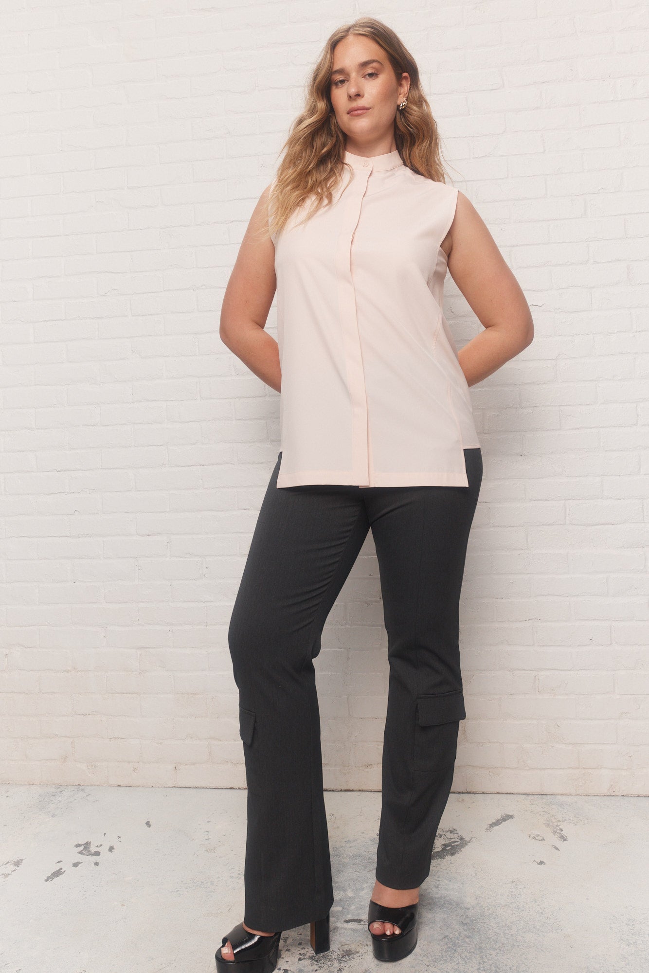 Dusk | Chemise rose sans manches