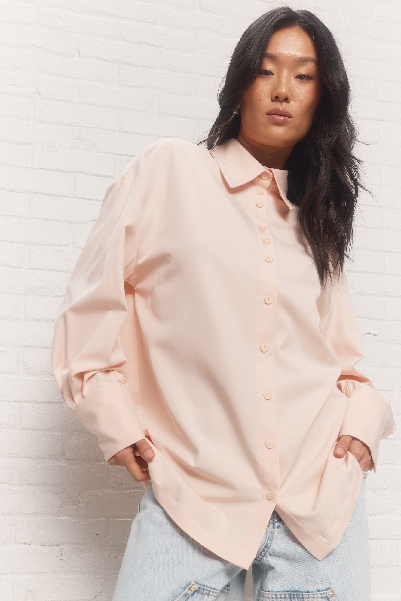 Gleam | Chemise rose à manches longues