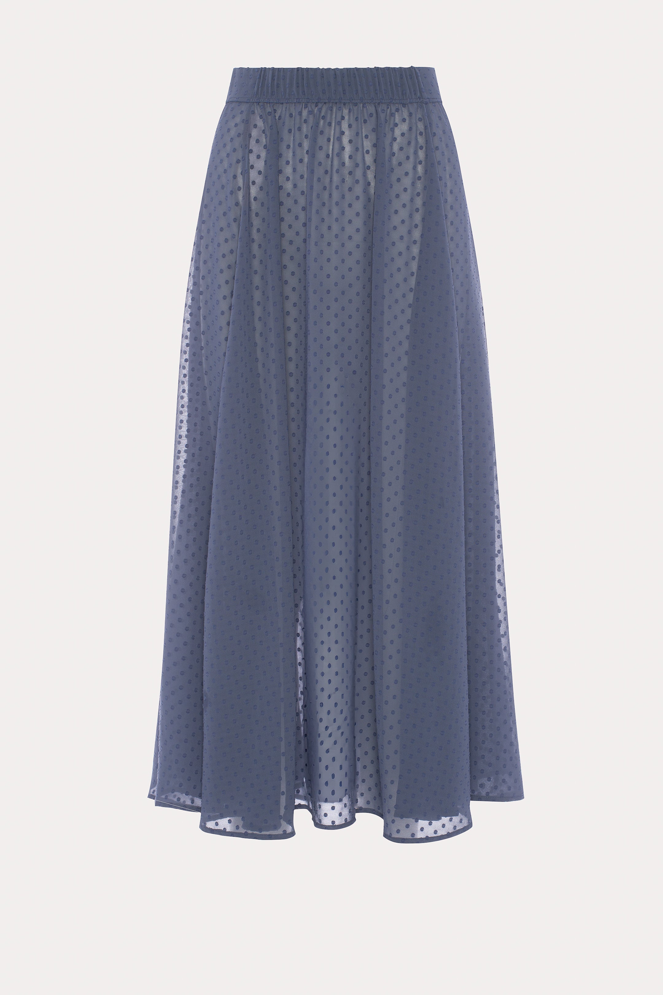 Nika | Long Pleated Blue-grey Skirt