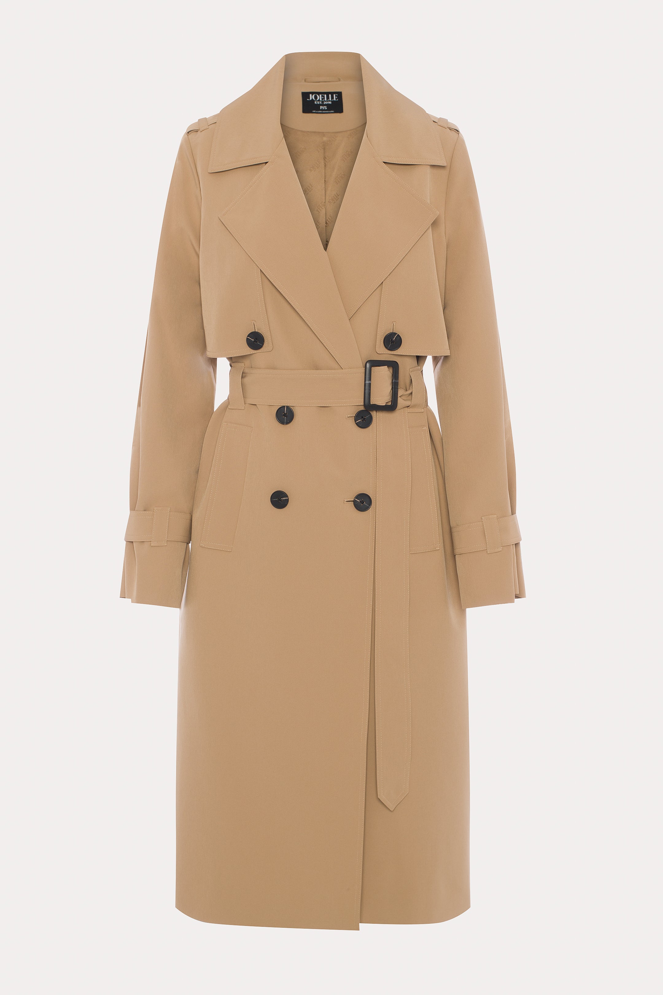 Warren | Manteau long taupe à col tailleur