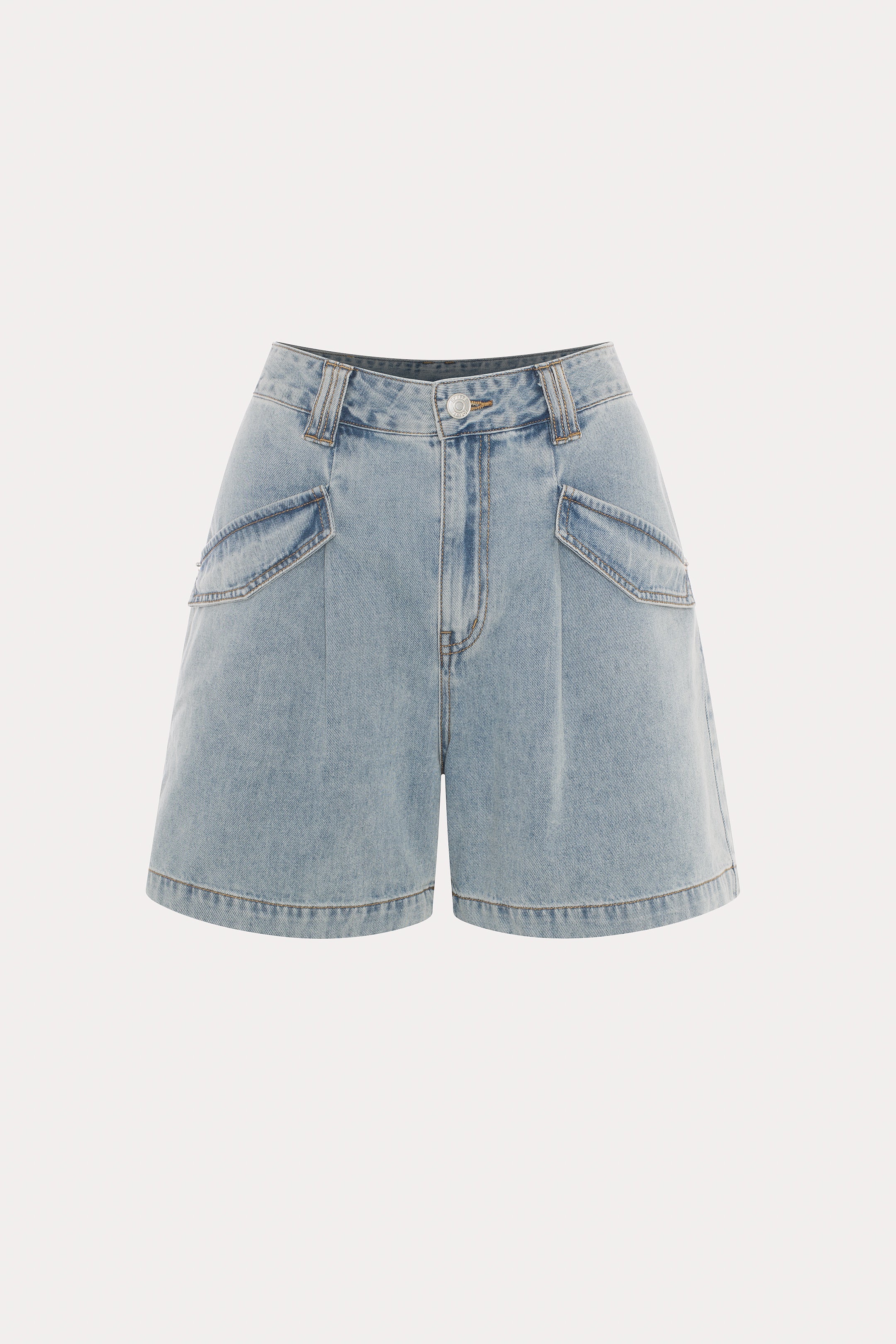 Renka | Short denim bleu pâle délavé