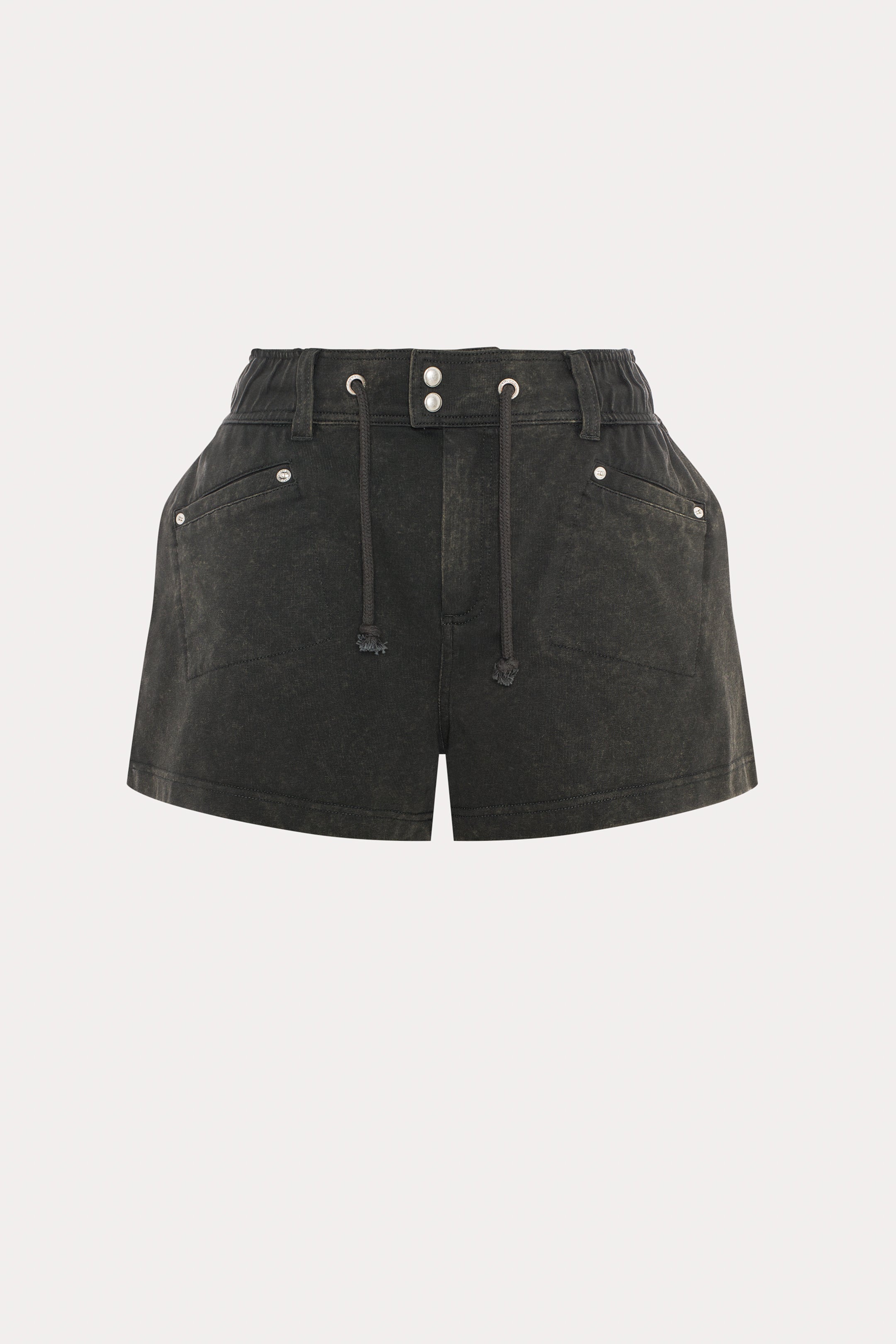 Dallas | Short noir effet délavé taille ajustable