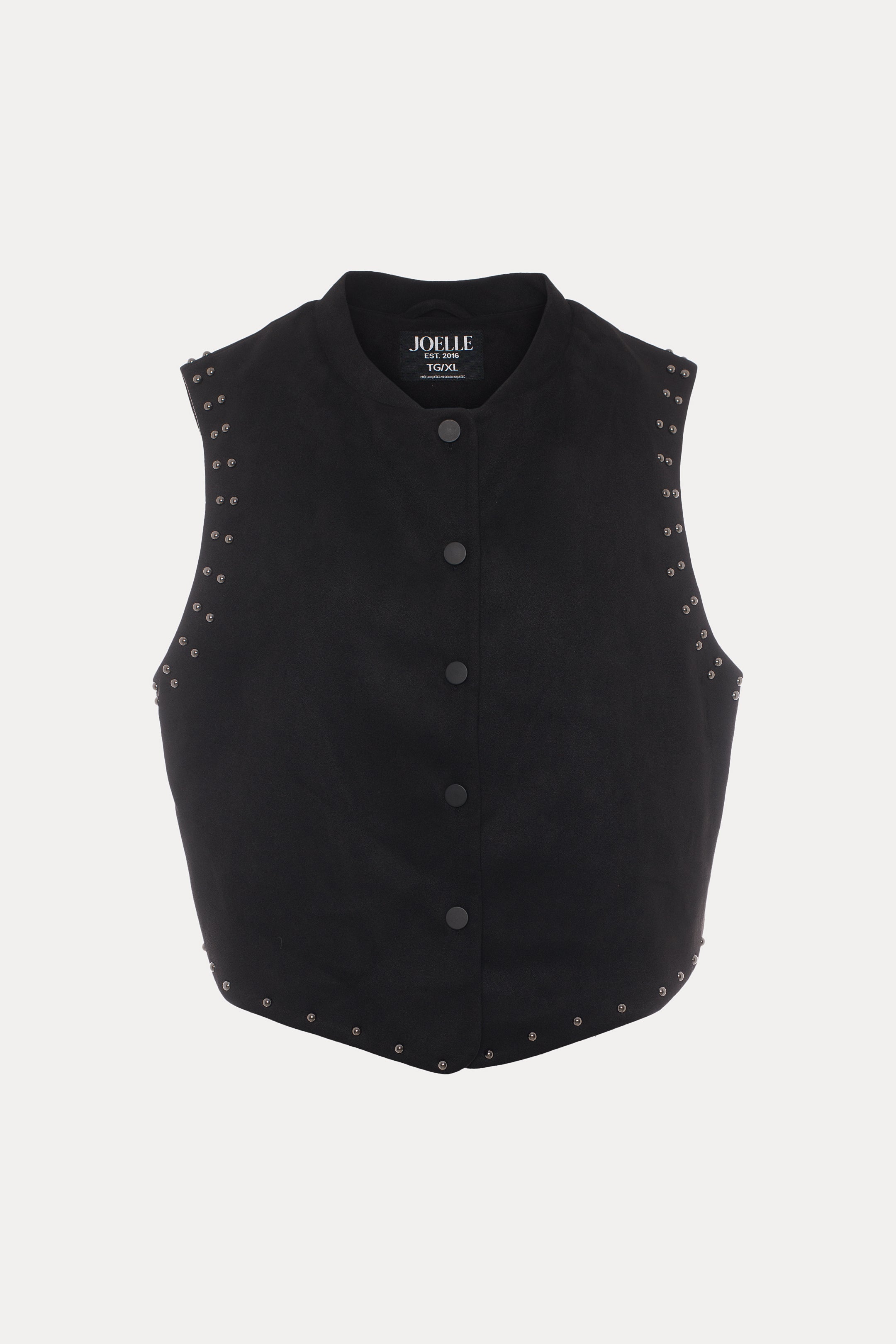 Cillian | Black Faux Suede Rivet Jacket