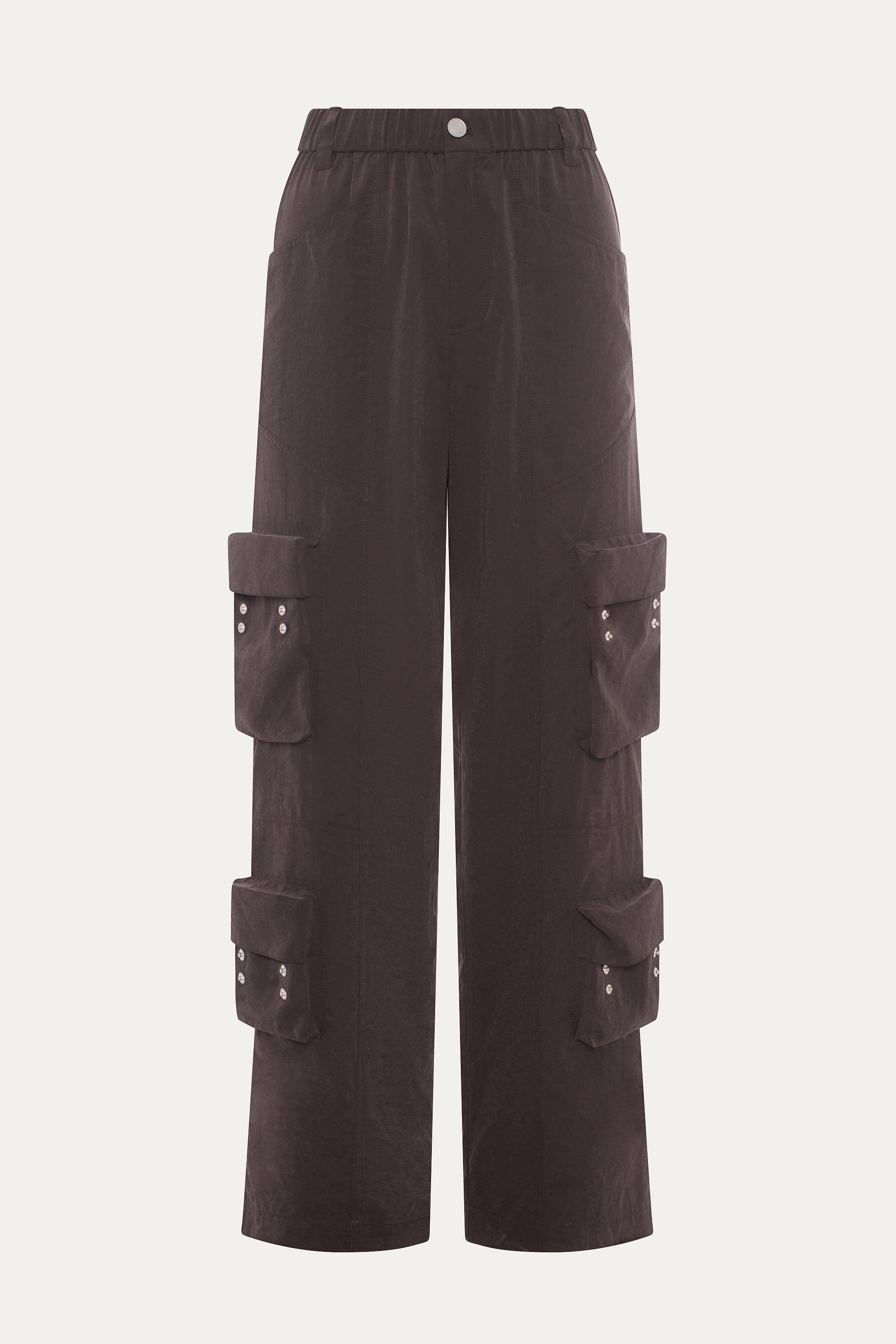 Gisele | Pantalon cargo brun foncé