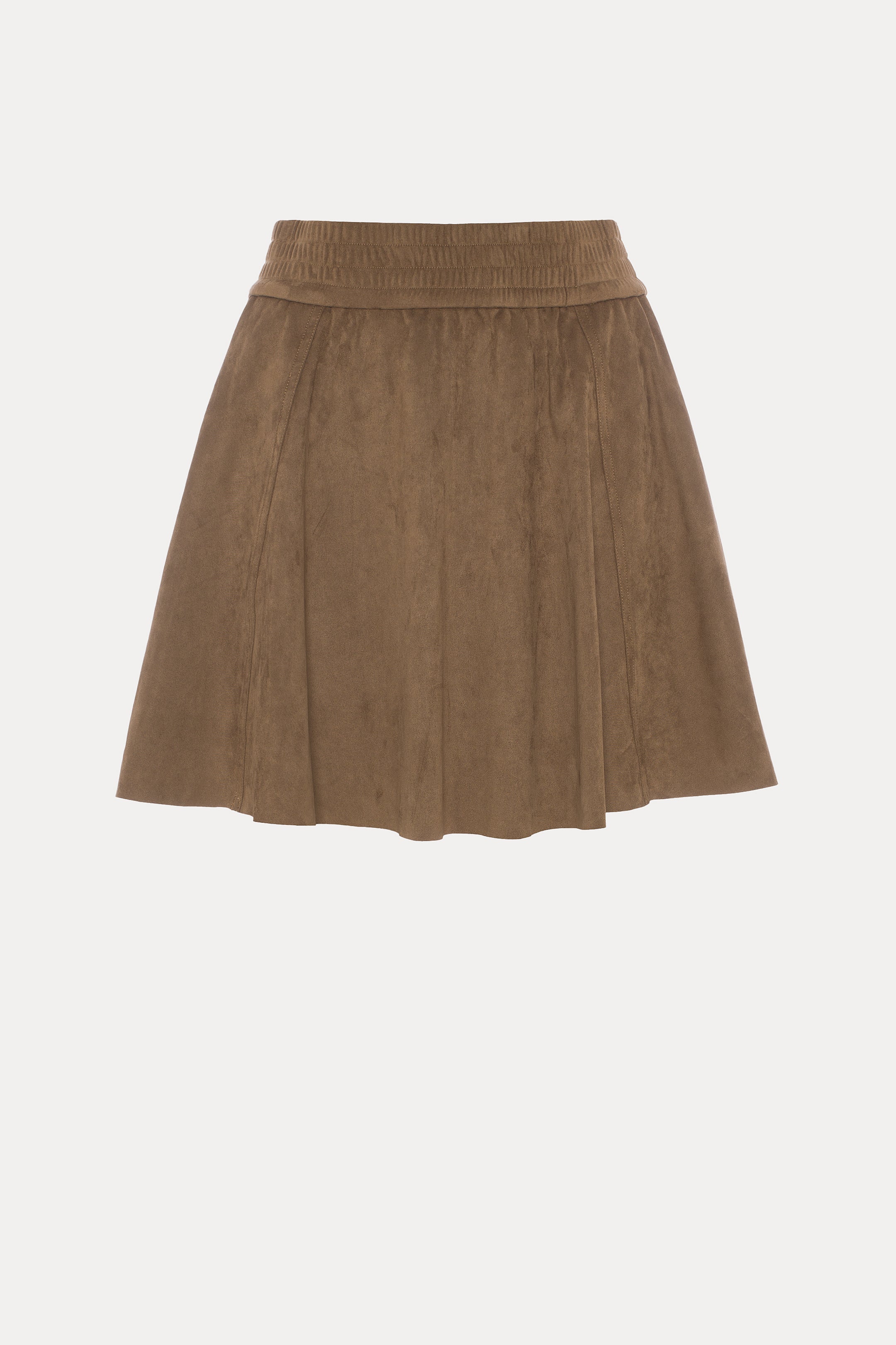 Vincent | Brown faux suede mini skirt