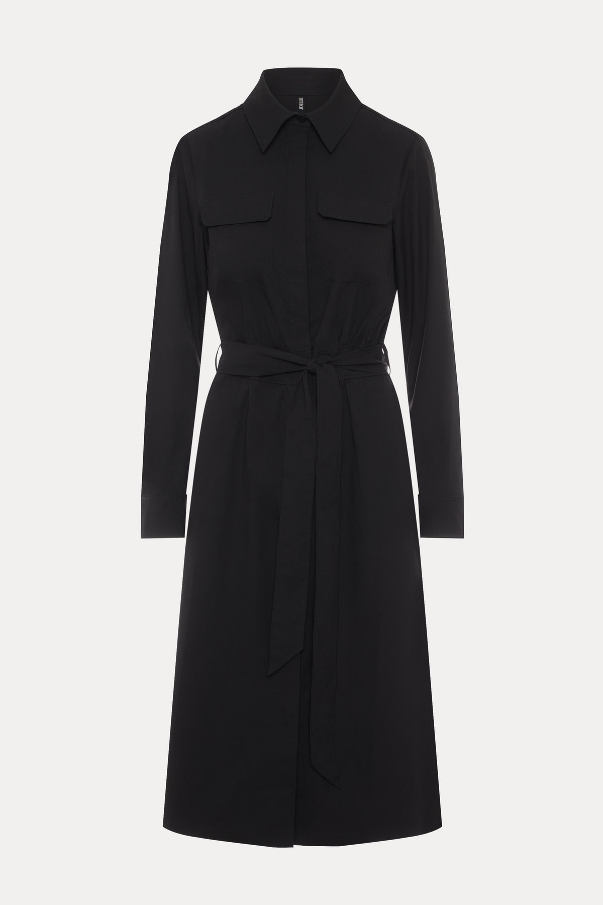 Saphir | Robe chemisier noire ceinturée