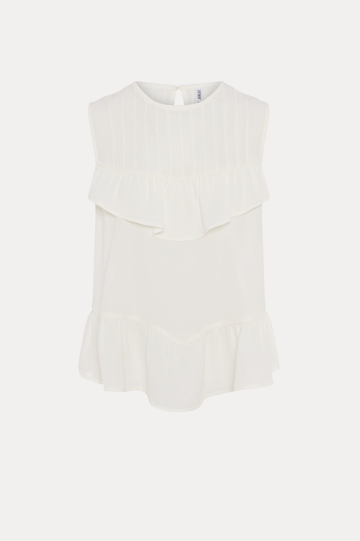 Selic | Blouse crème à volants
