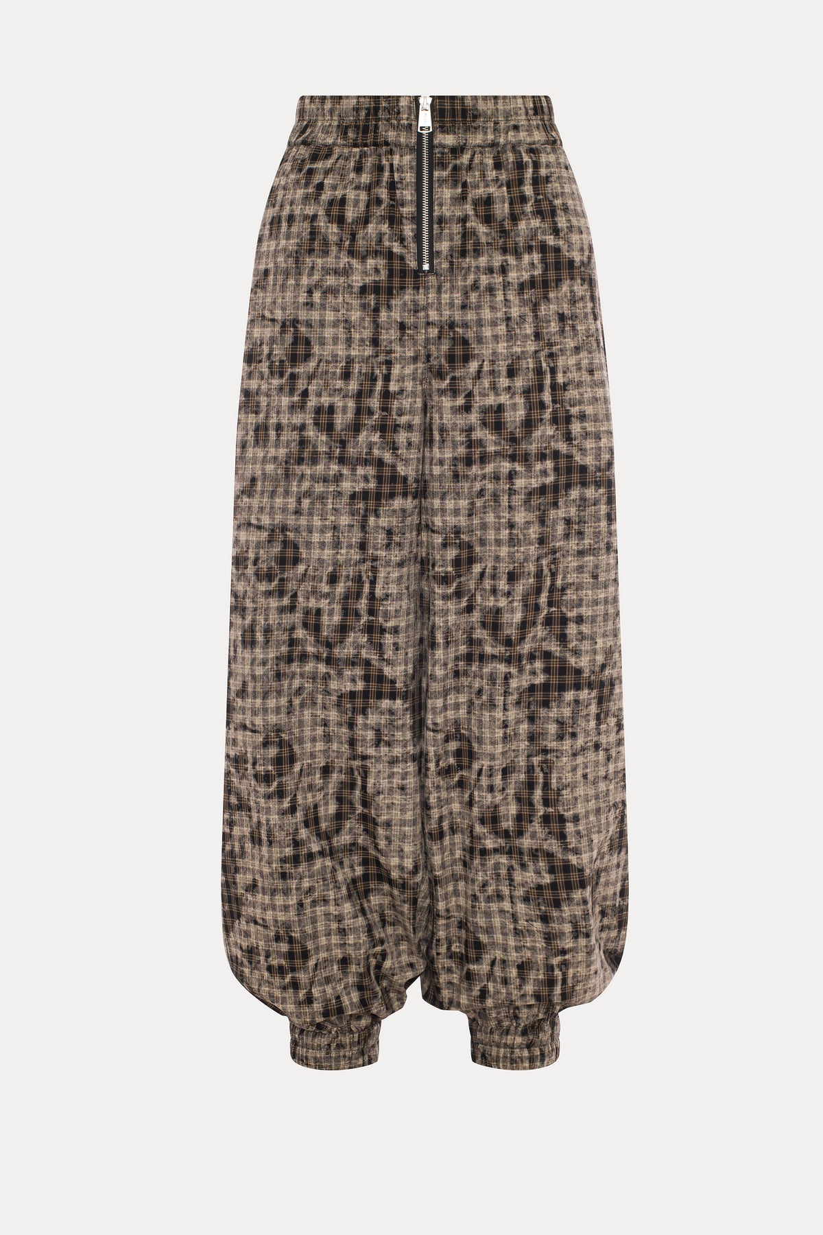 Love | Pantalon ballon à plaid noir délavé