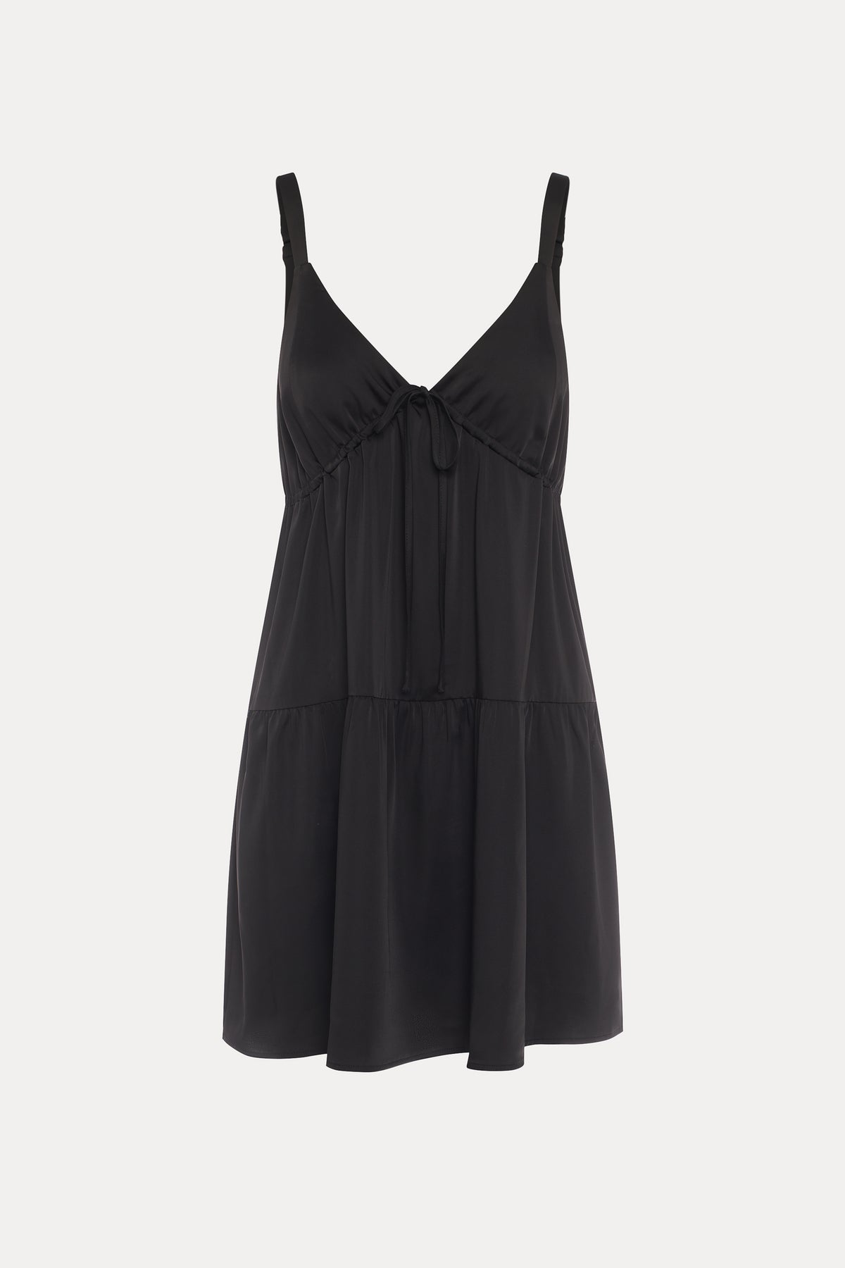 Elizabeth | Robe courte satinée noire