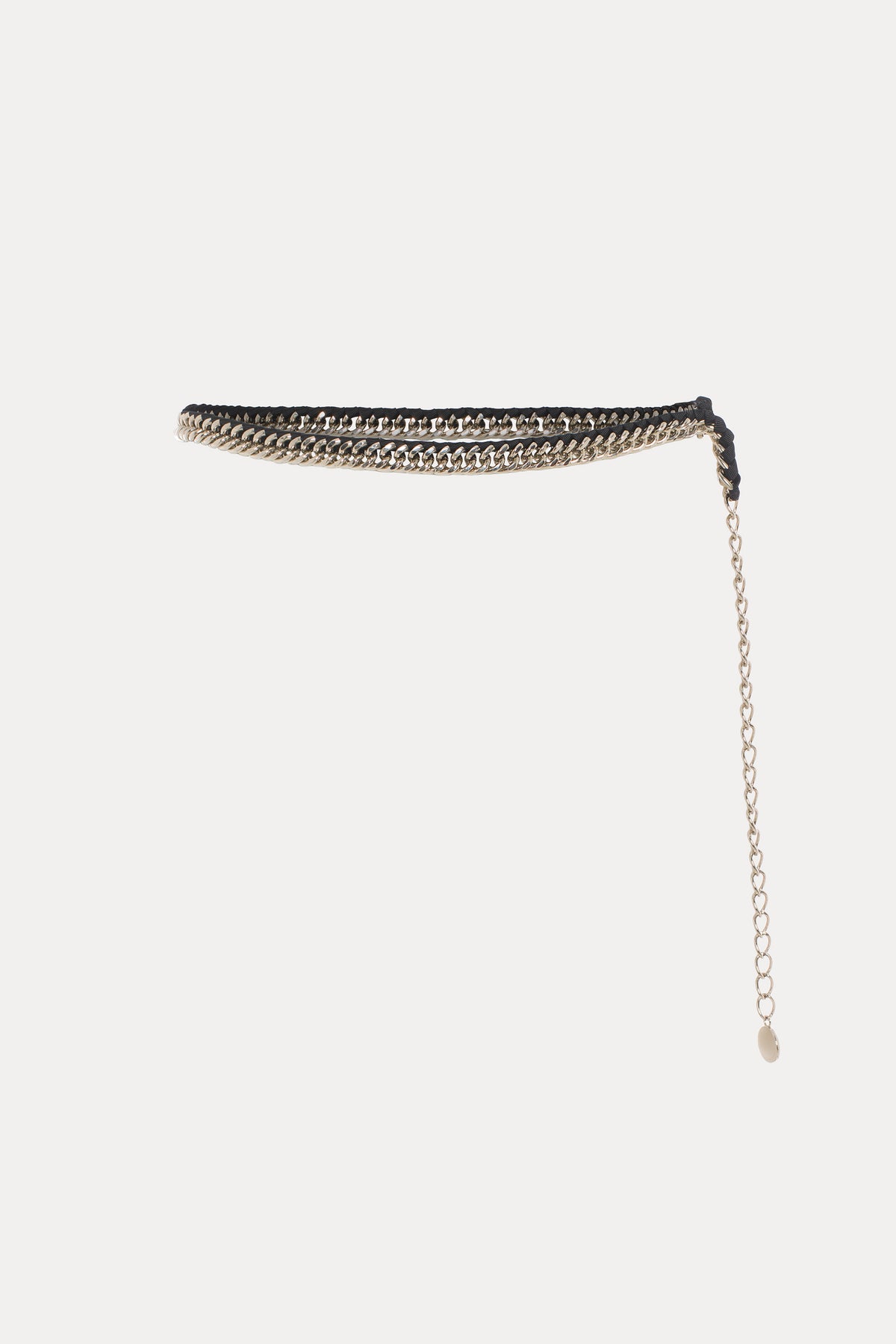 Colton | Ceinture chaîne argent vieilli et ruban