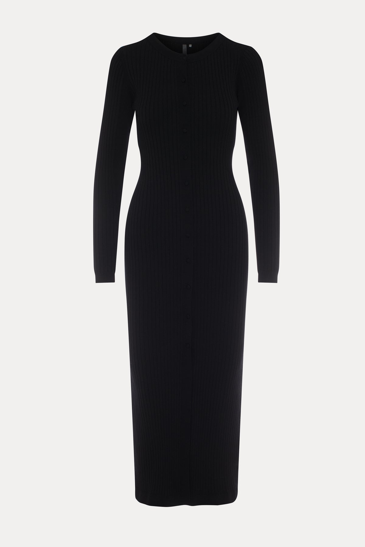 Val | Robe longue ajustée en maille noire
