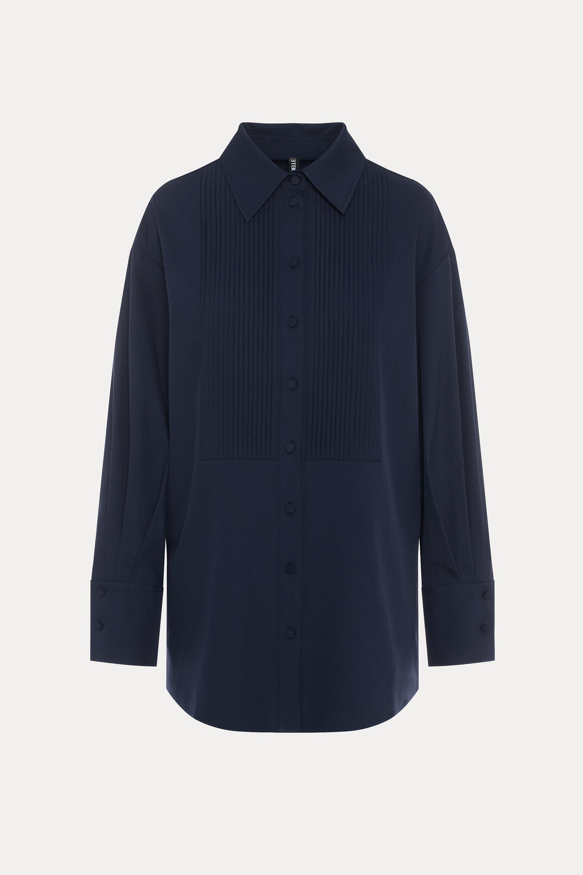 Gozen | Chemise ample marine à détails plissés