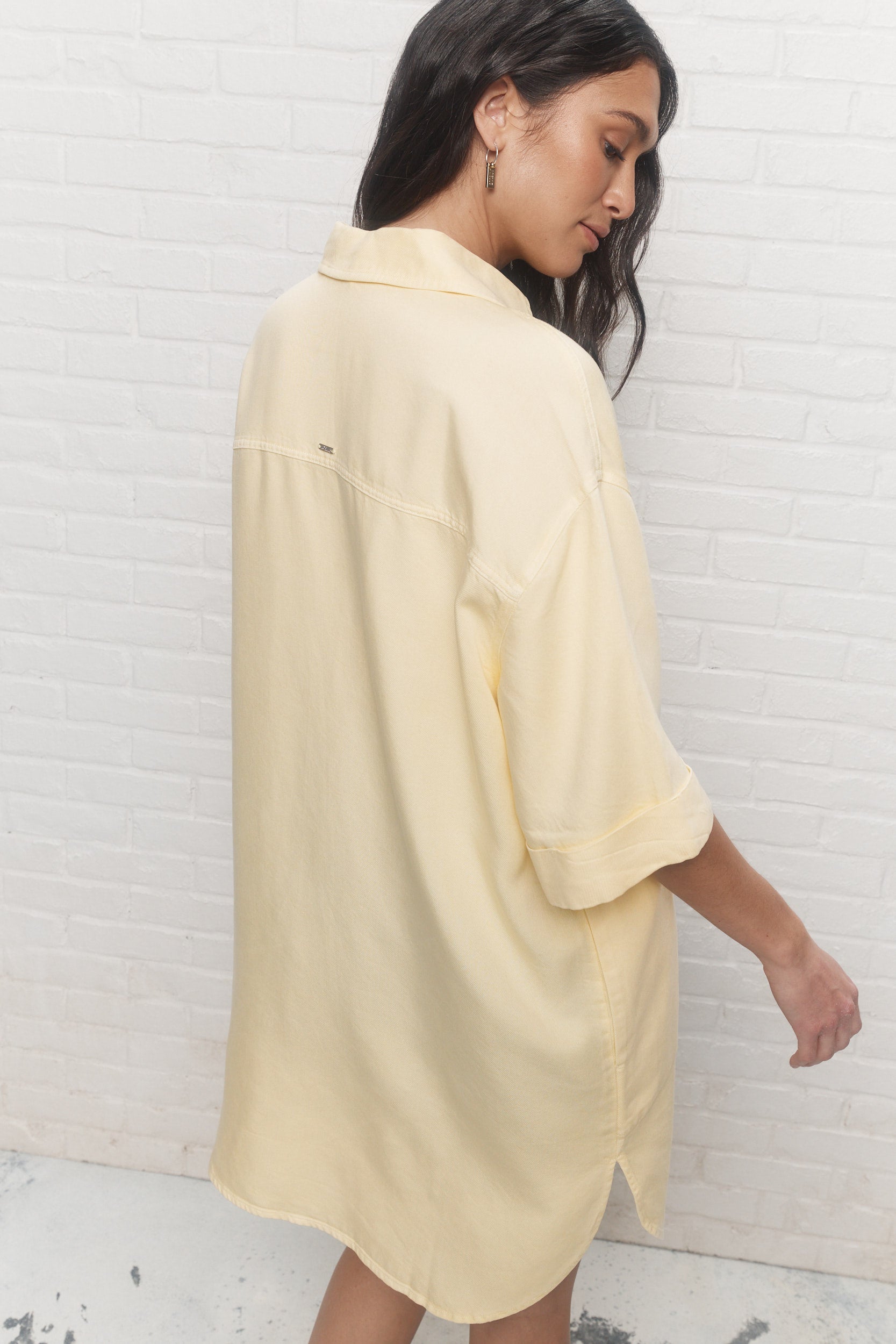 Mavis | Robe chemise jaune pâle