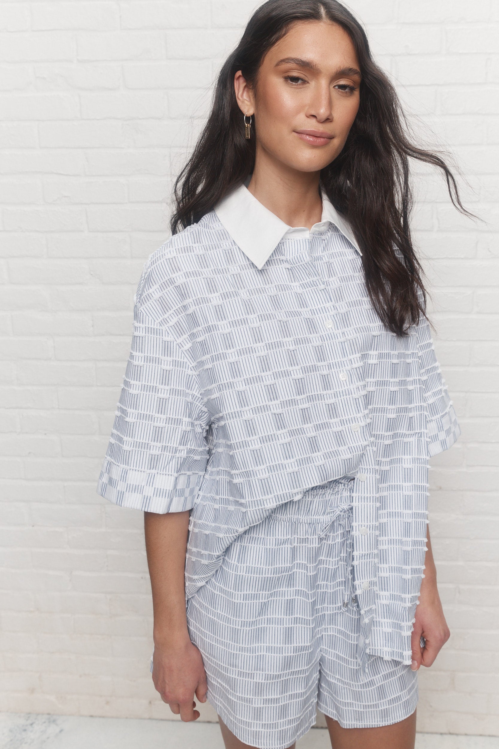 Poppy Chemise rayée blanche JOELLE Collection