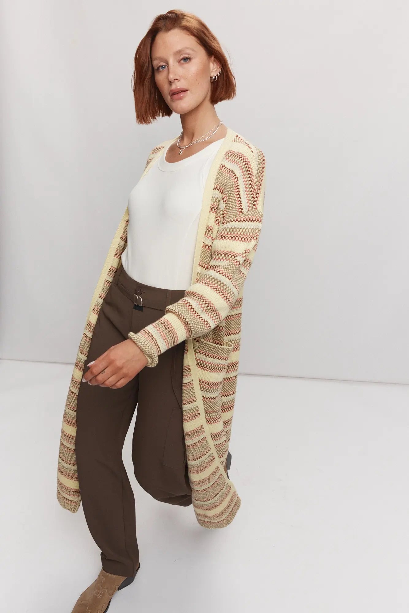 Veste longue jaune multi | Jeamme JOELLE Collection