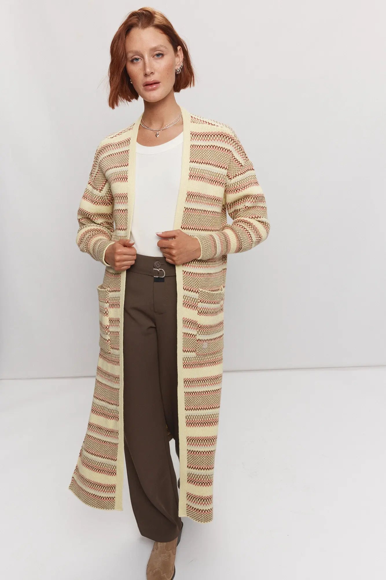 Veste longue jaune multi | Jeamme JOELLE Collection