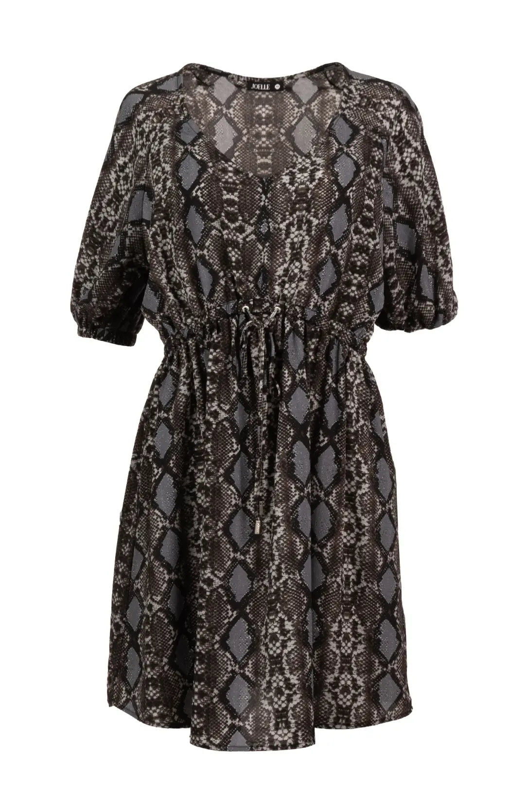 Robe courte grise à motif serpent | Lizzy JOELLE Collection