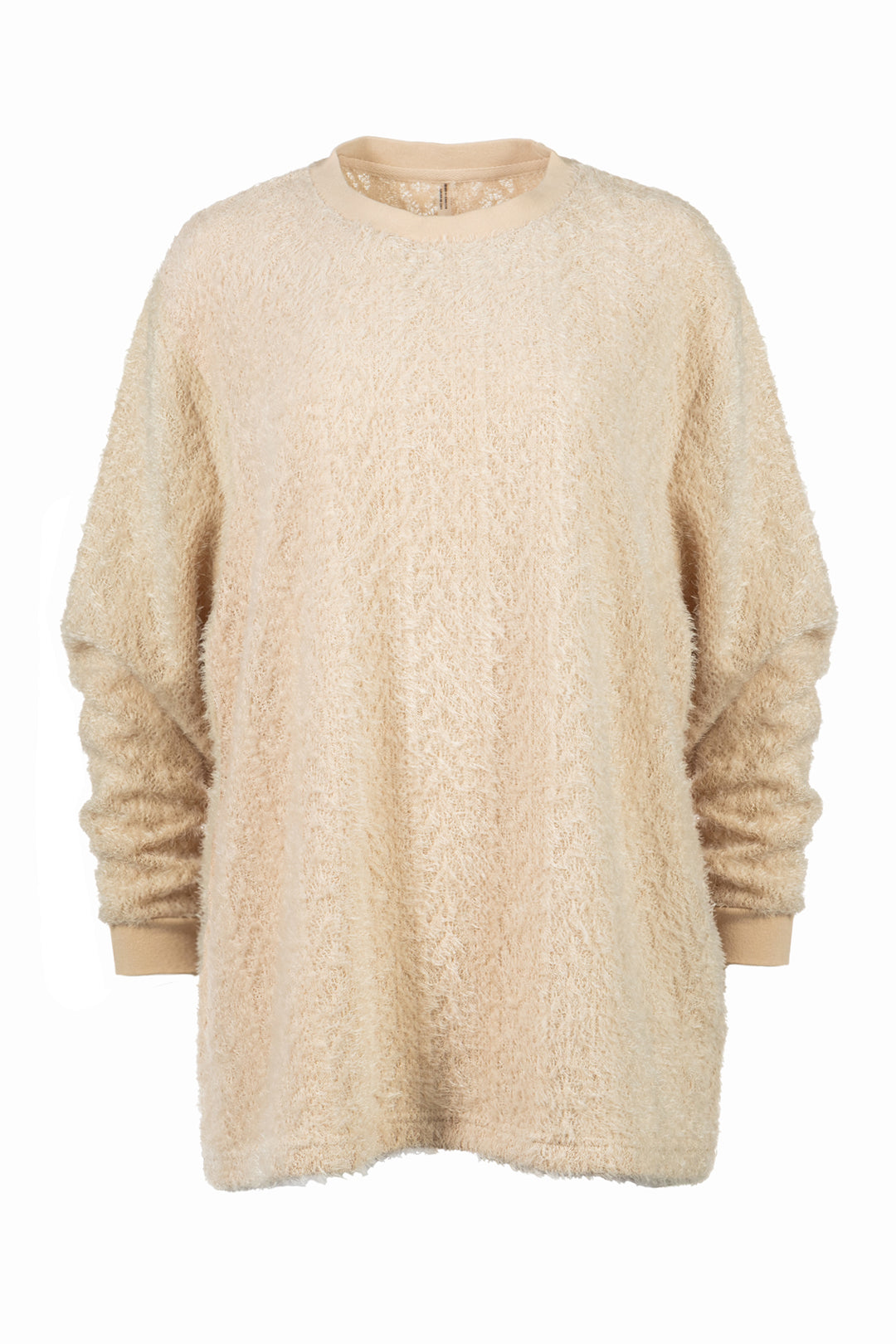 Beige textured fuzzy sweater | Melianna
