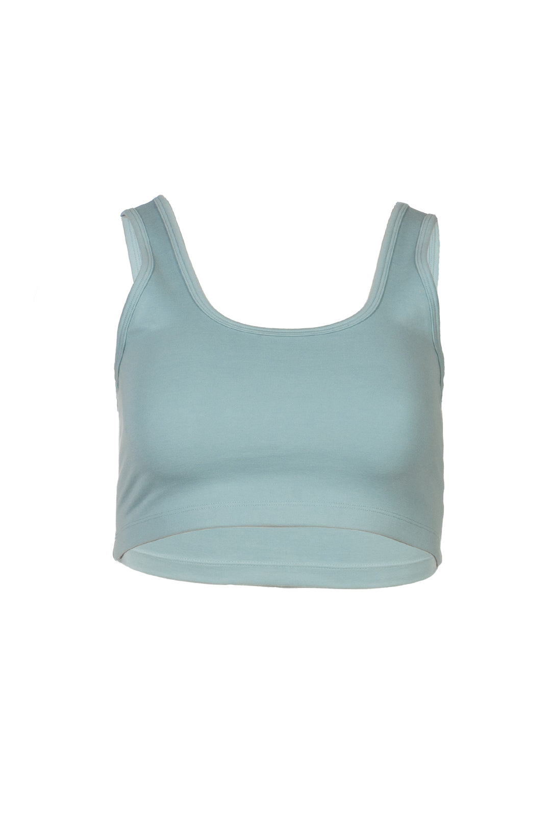Blue short lounge camisole with rounded square neckline | True