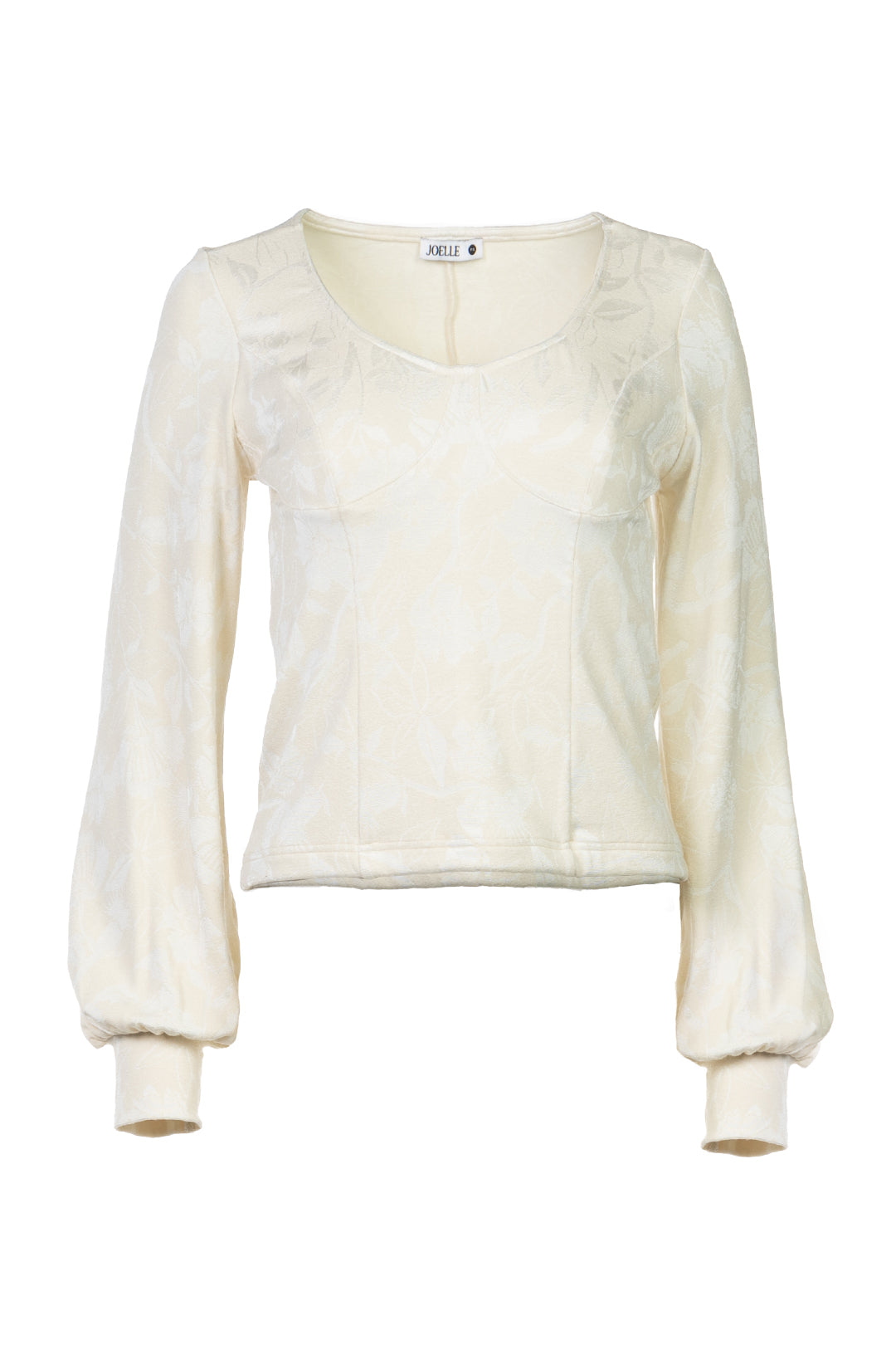 Cream corset sweater with floral patterns | Sandy