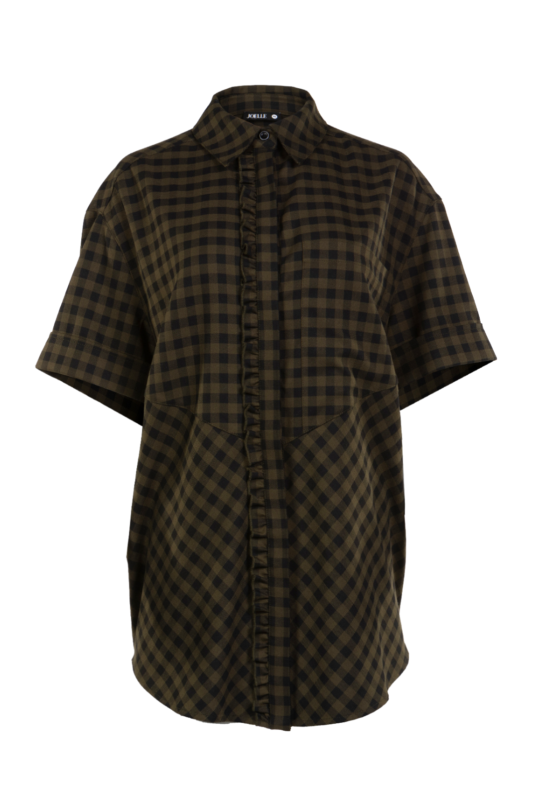 Short-sleeve khaki check shirt | Moxy