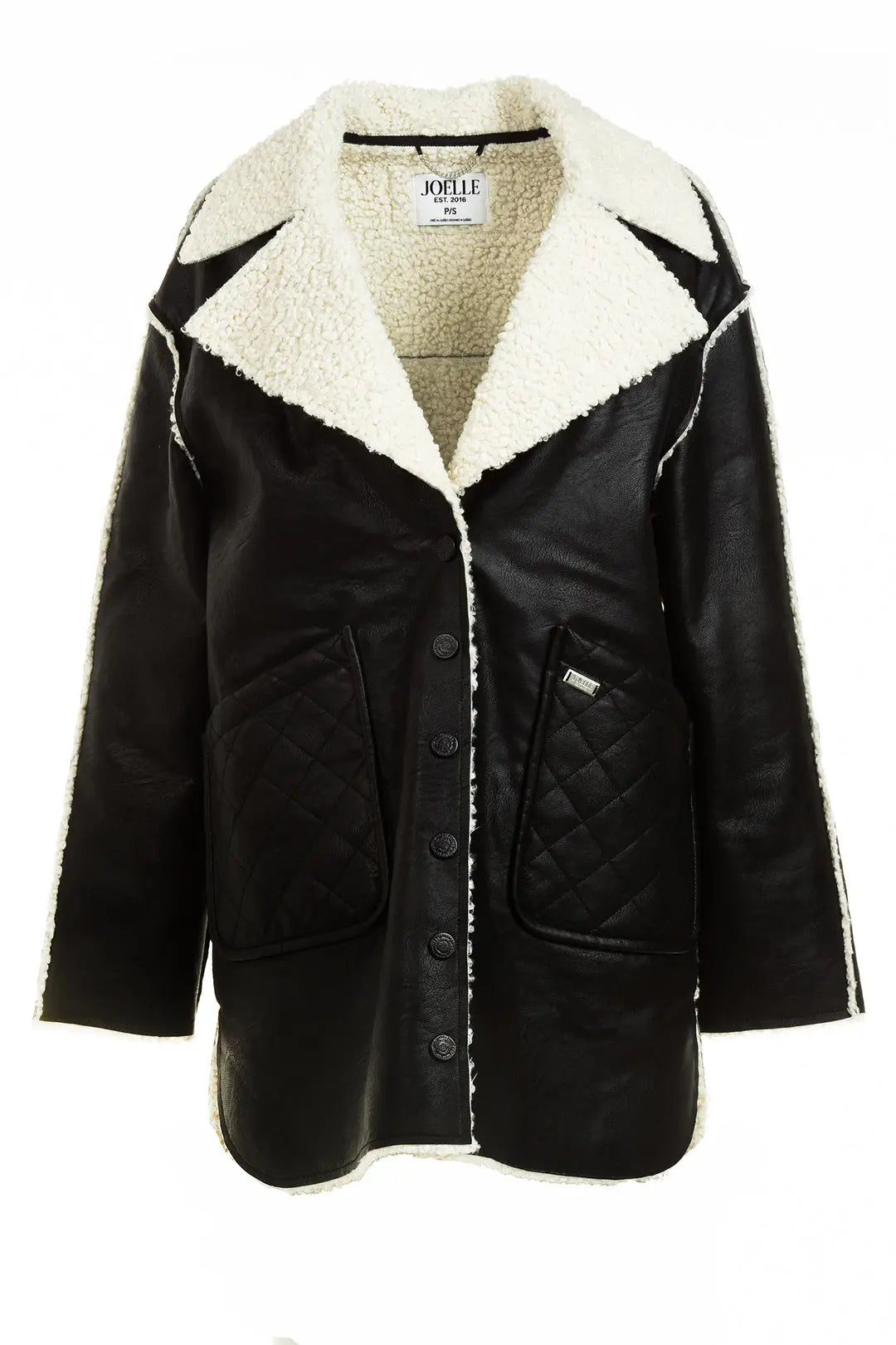 Manteau noir 2025 effet mouton