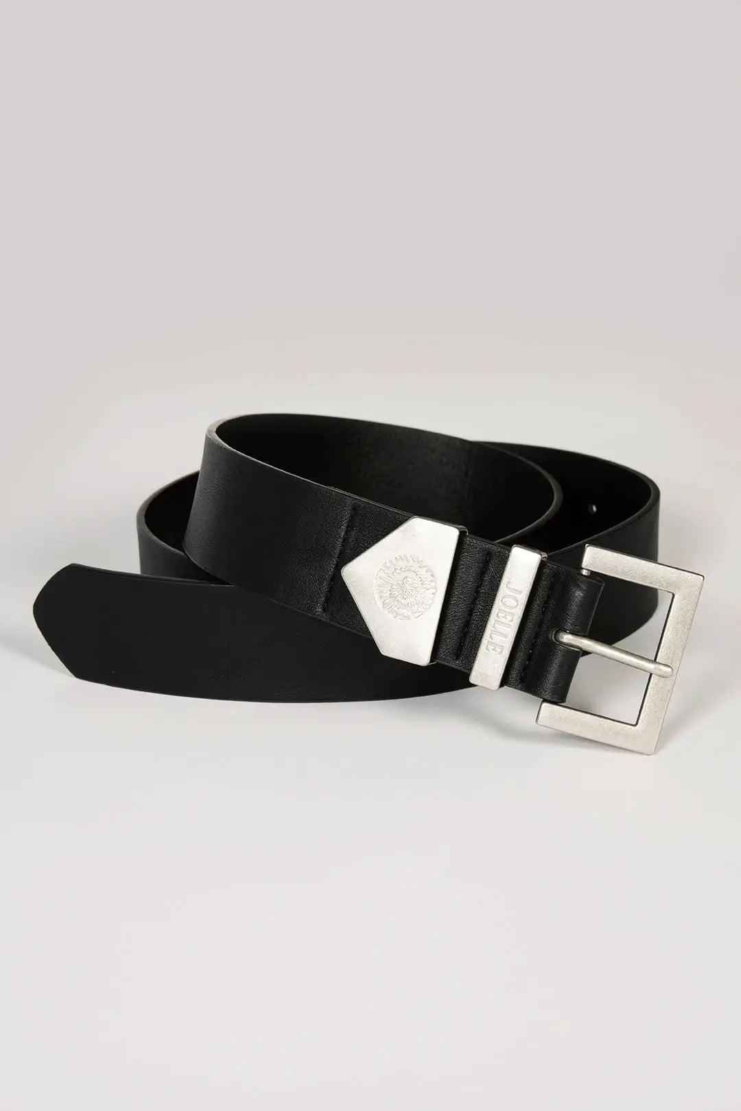 Black belt with brushed silver details | Muriel