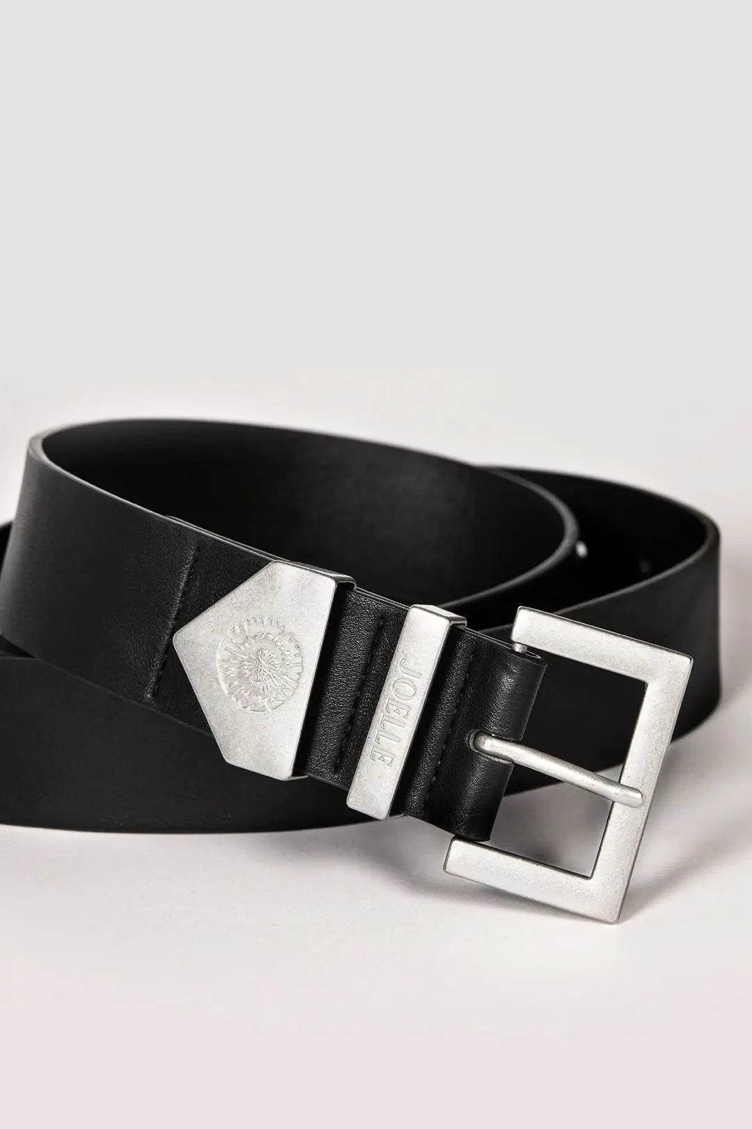 Black belt with brushed silver details | Muriel