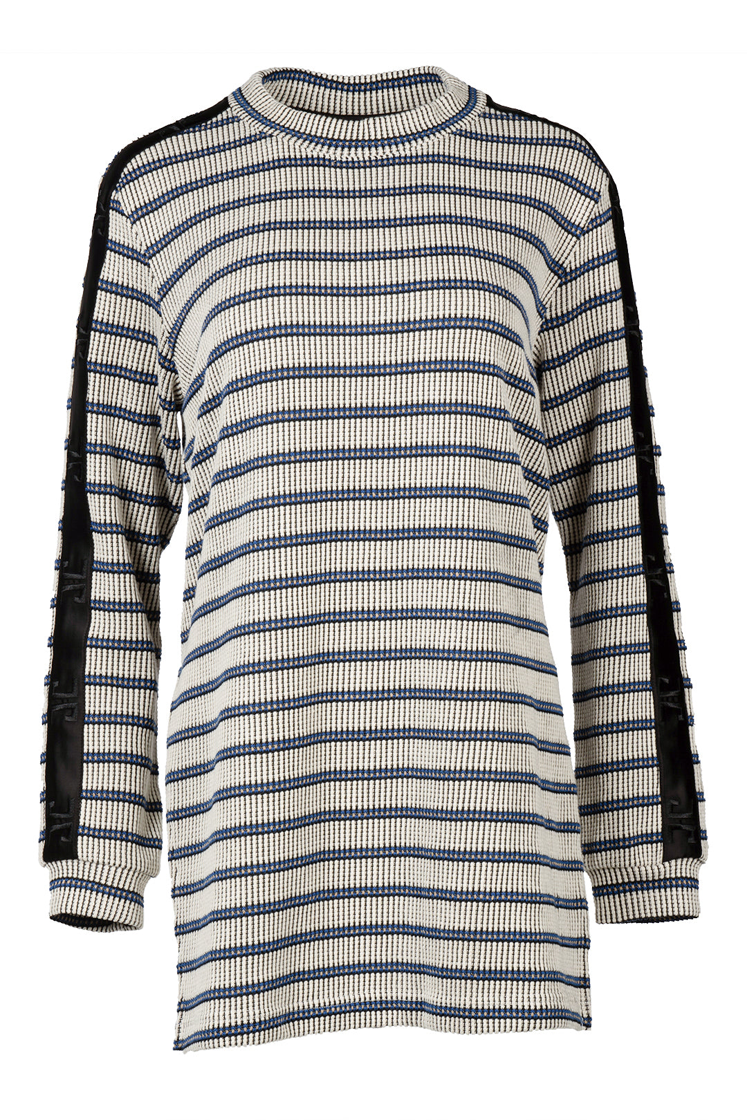 Ivory blue striped knit sweater | Rosie