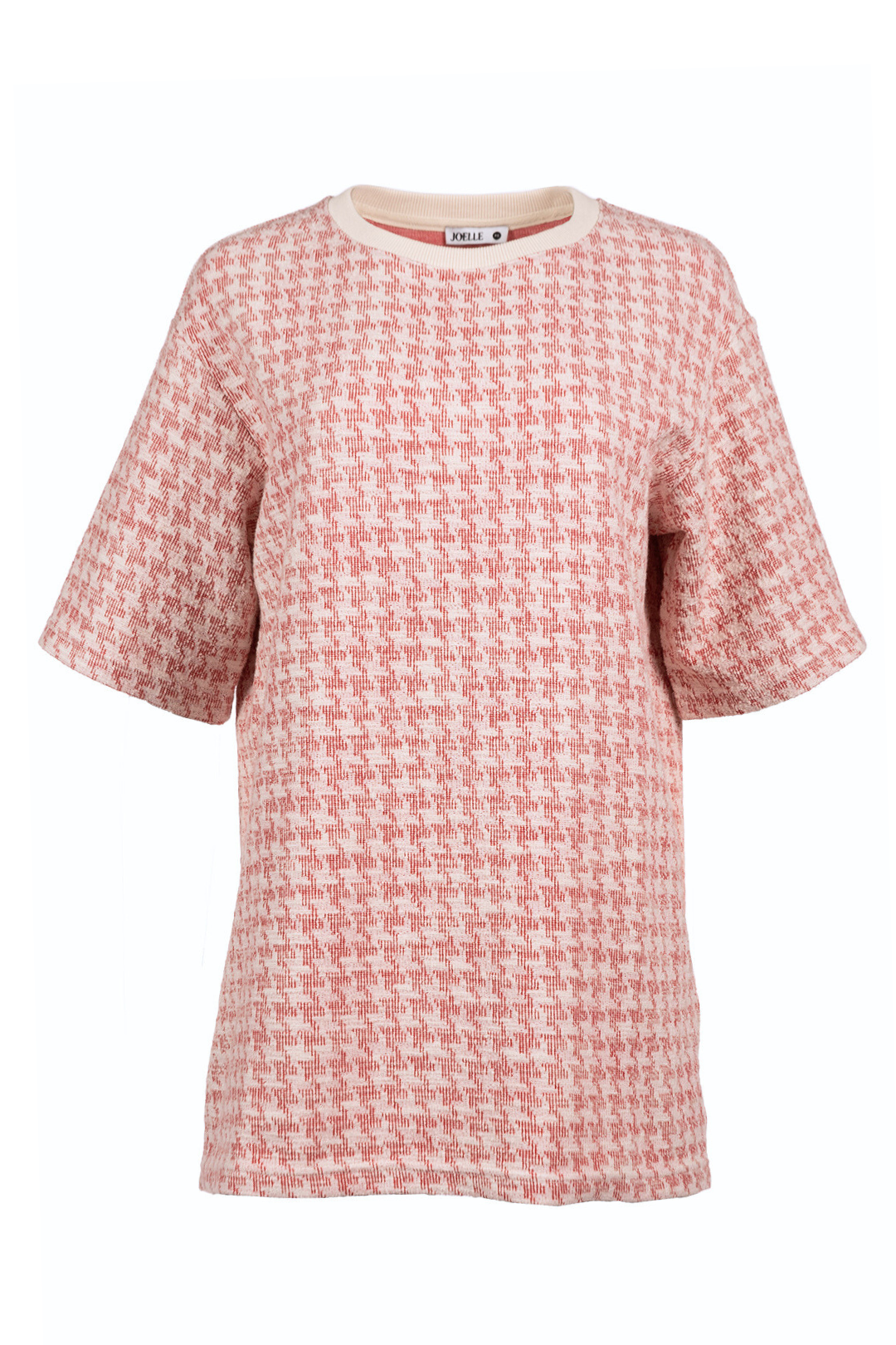 Loose-fitting red houndstooth pattern t-shirt | Karalie