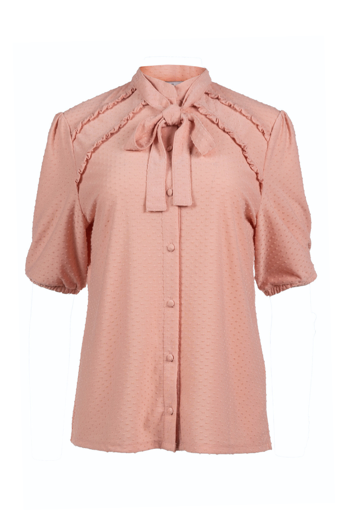 Chemise rose texturée à manches courtes | Soho