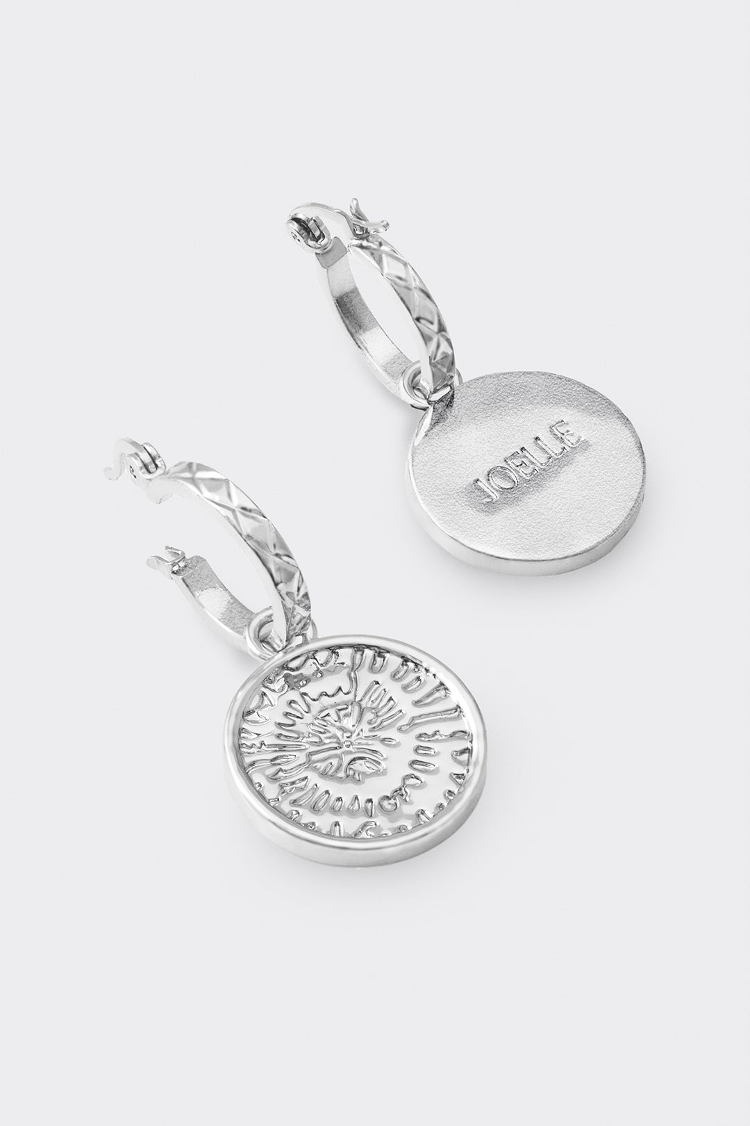 Brushed silver pendant earrings | Torqui
